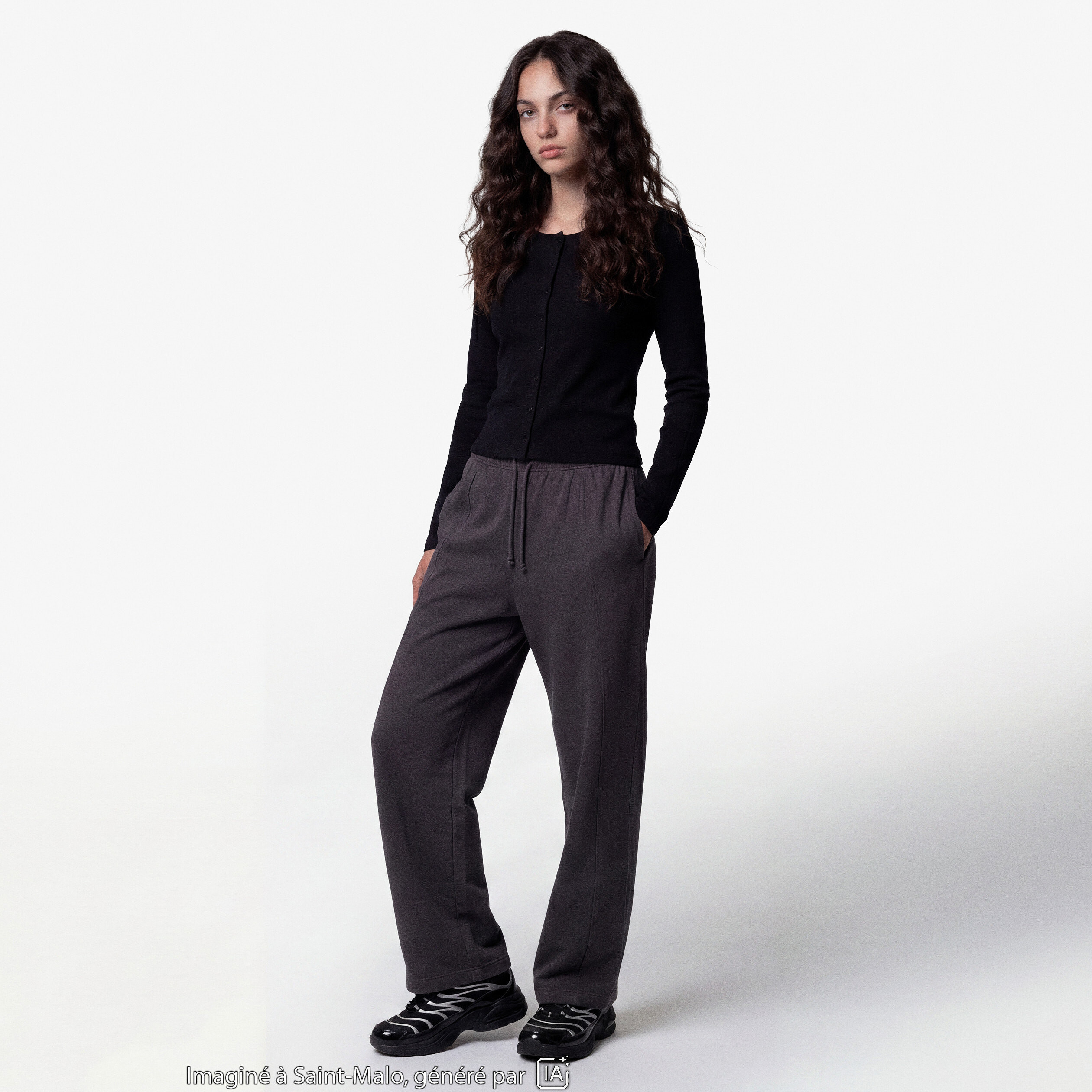 Jogging coupe ample taille standard gris
