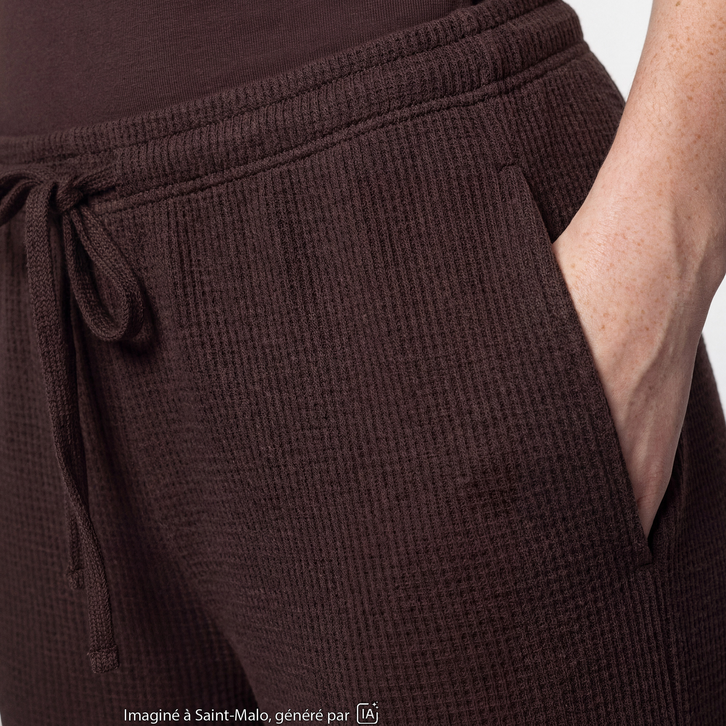 Pantalon large taille standard marron fonc&eacute;