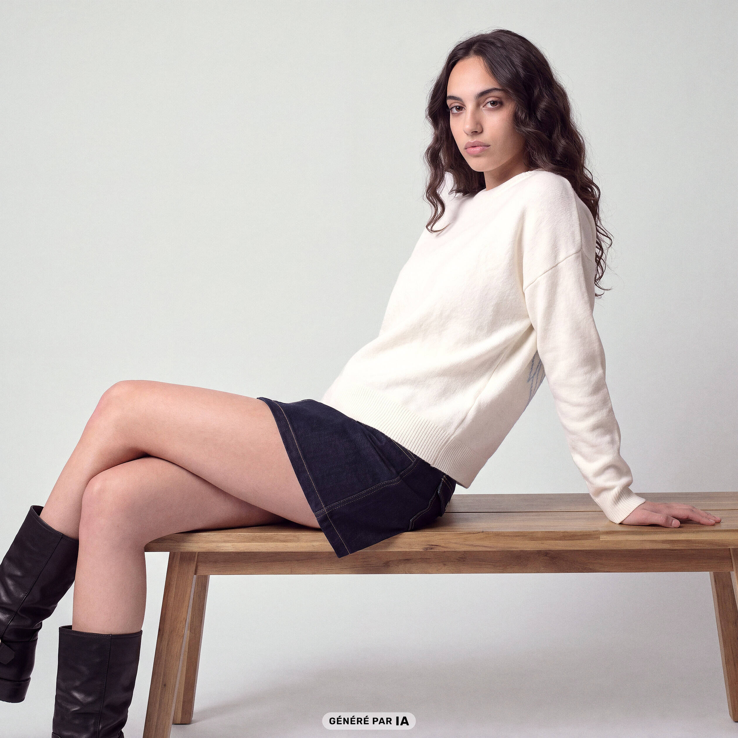 Pull manches longues blanc