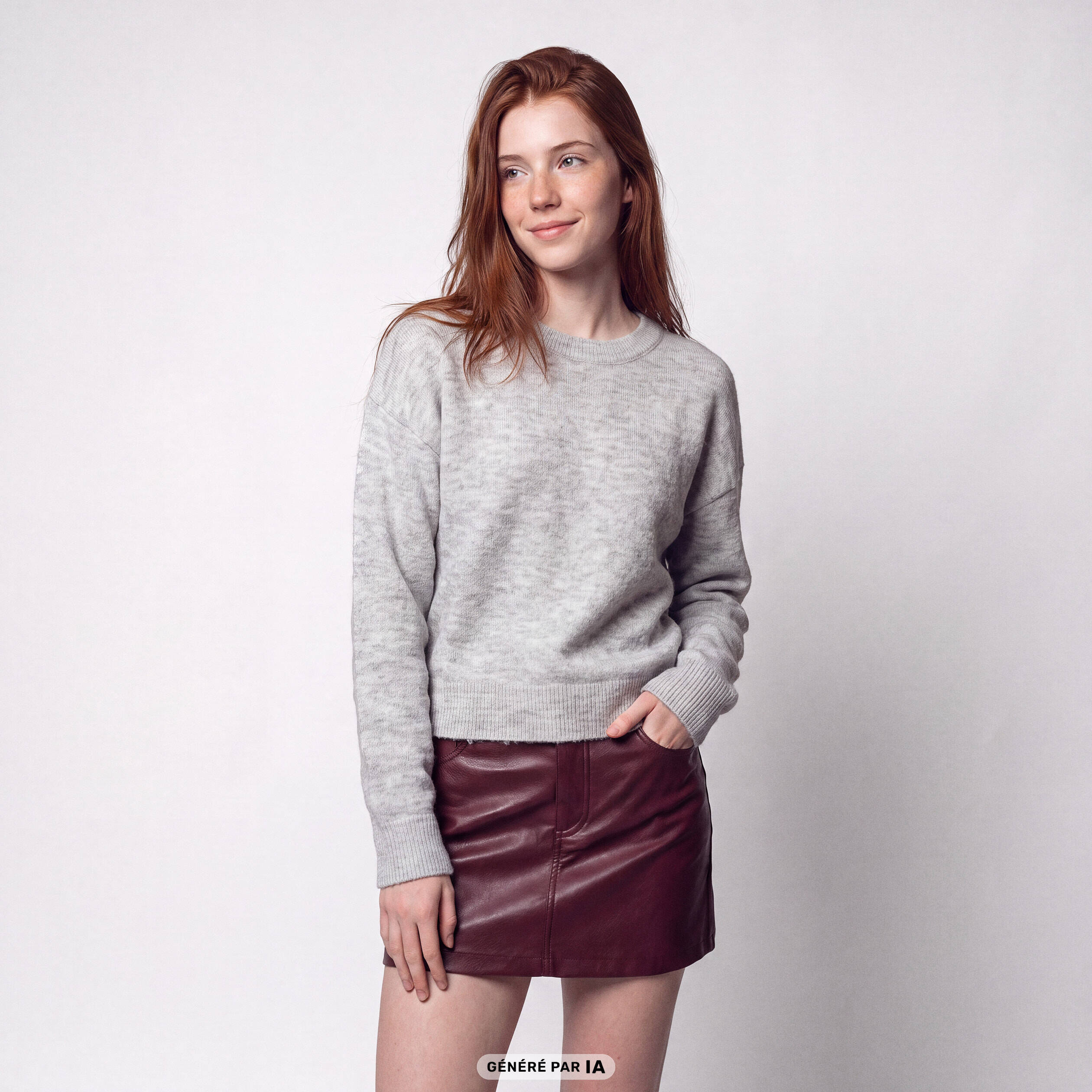 Pull manches longues gris clair