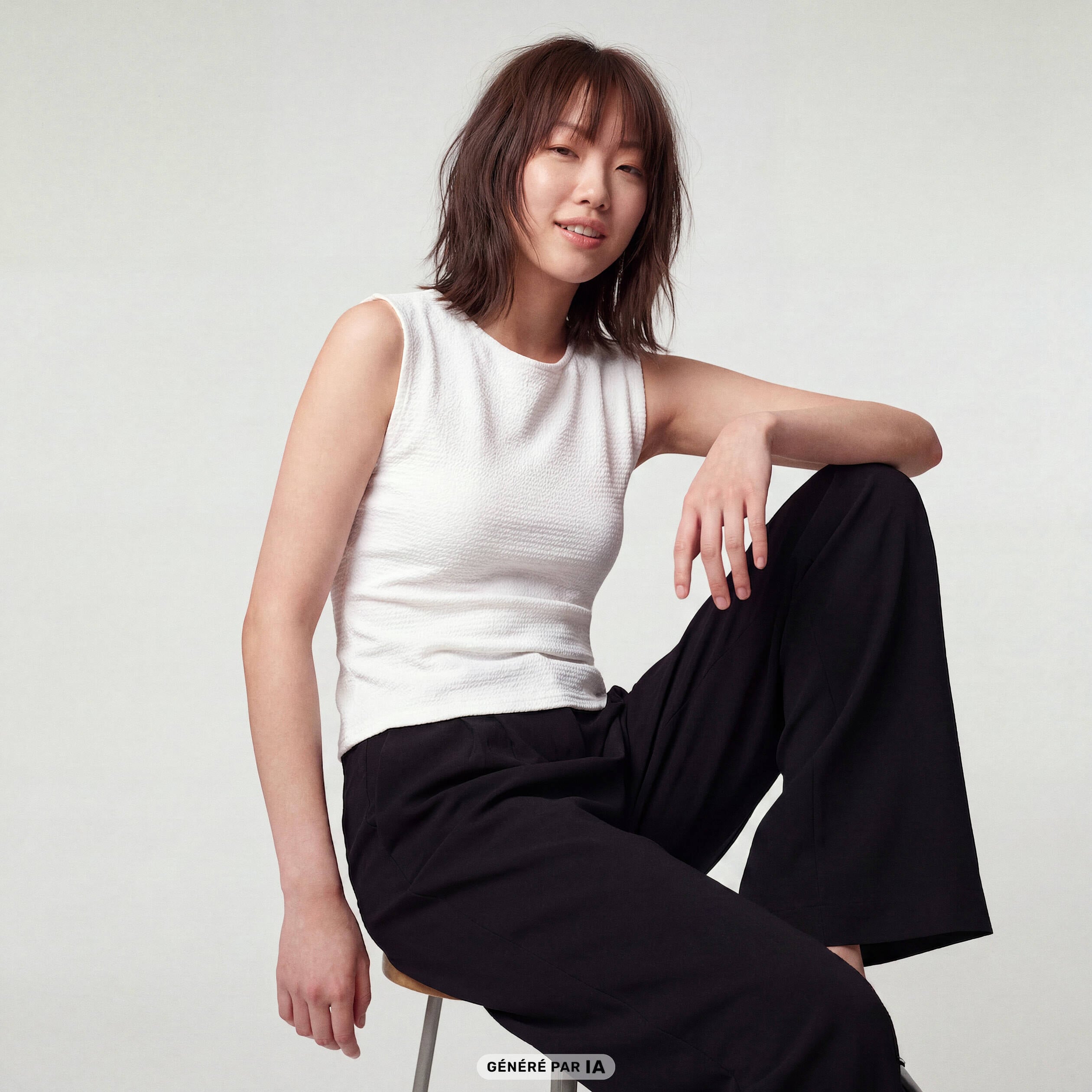 Pantalon flare stretch taille standard noir