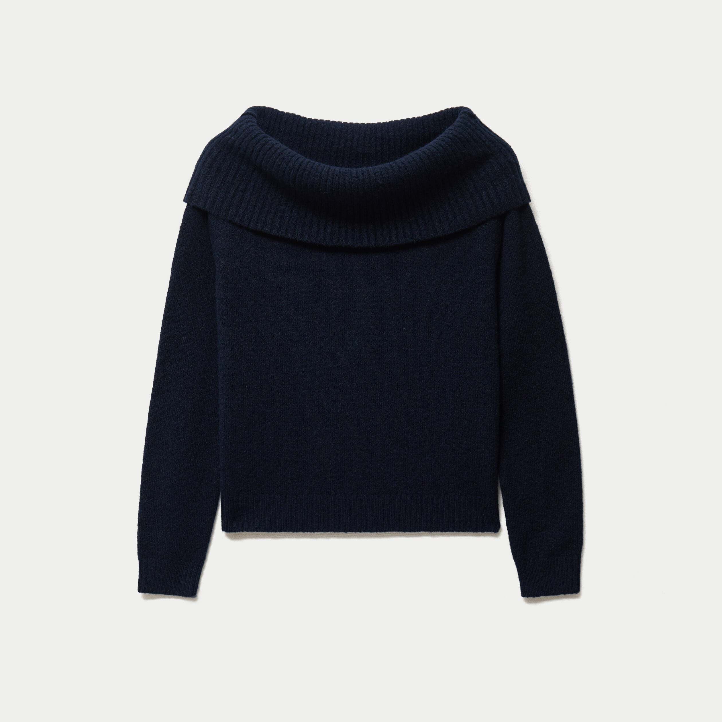 Pull col bardot manches longues bleu marine