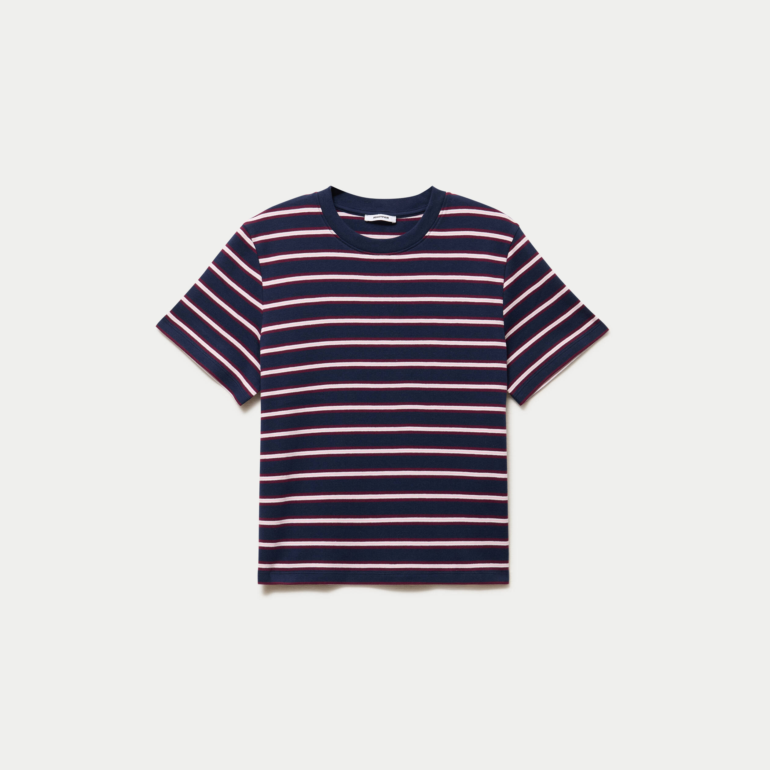 T-shirt ajust&eacute; manches courtes bleu marine