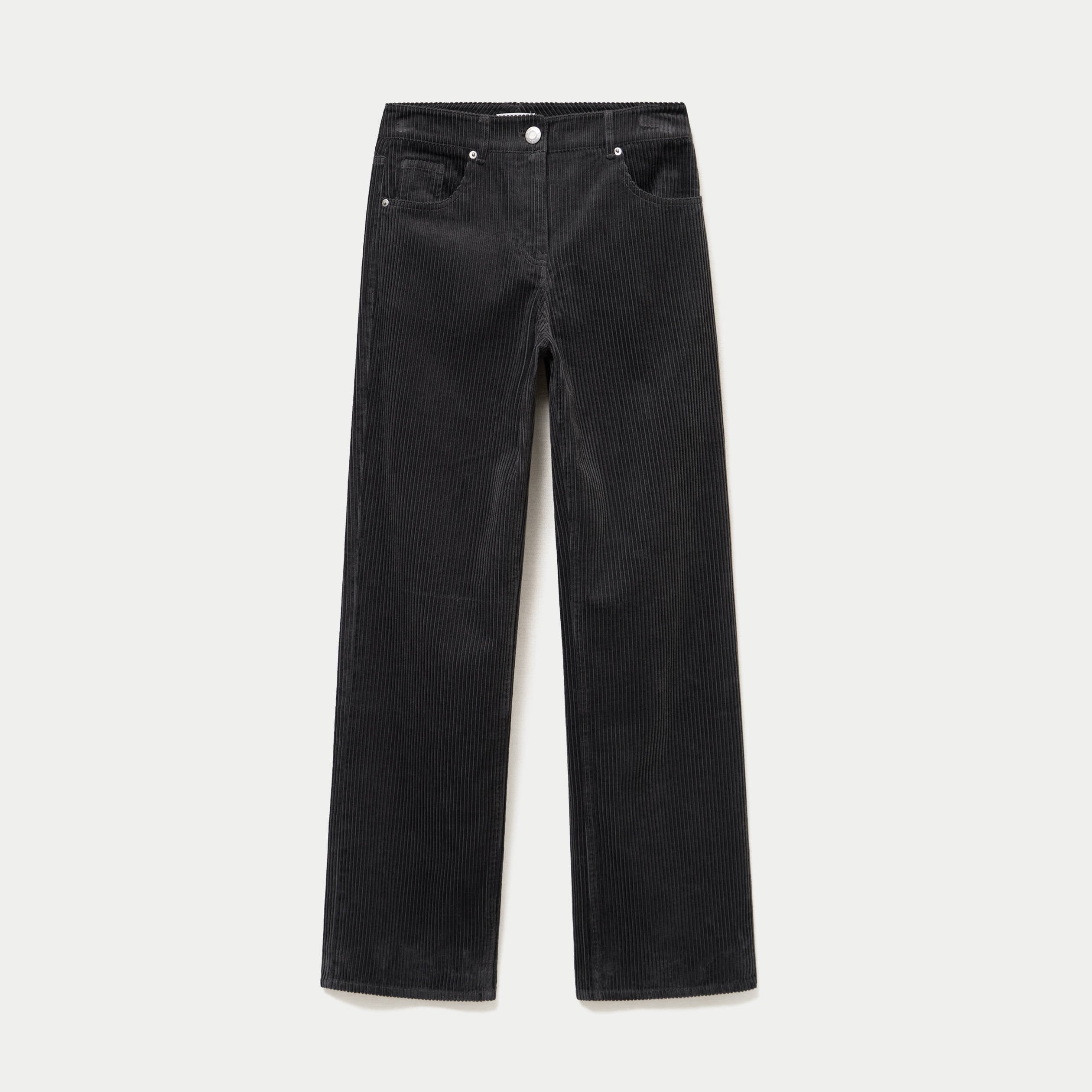 Pantalon bootcut en velours gris