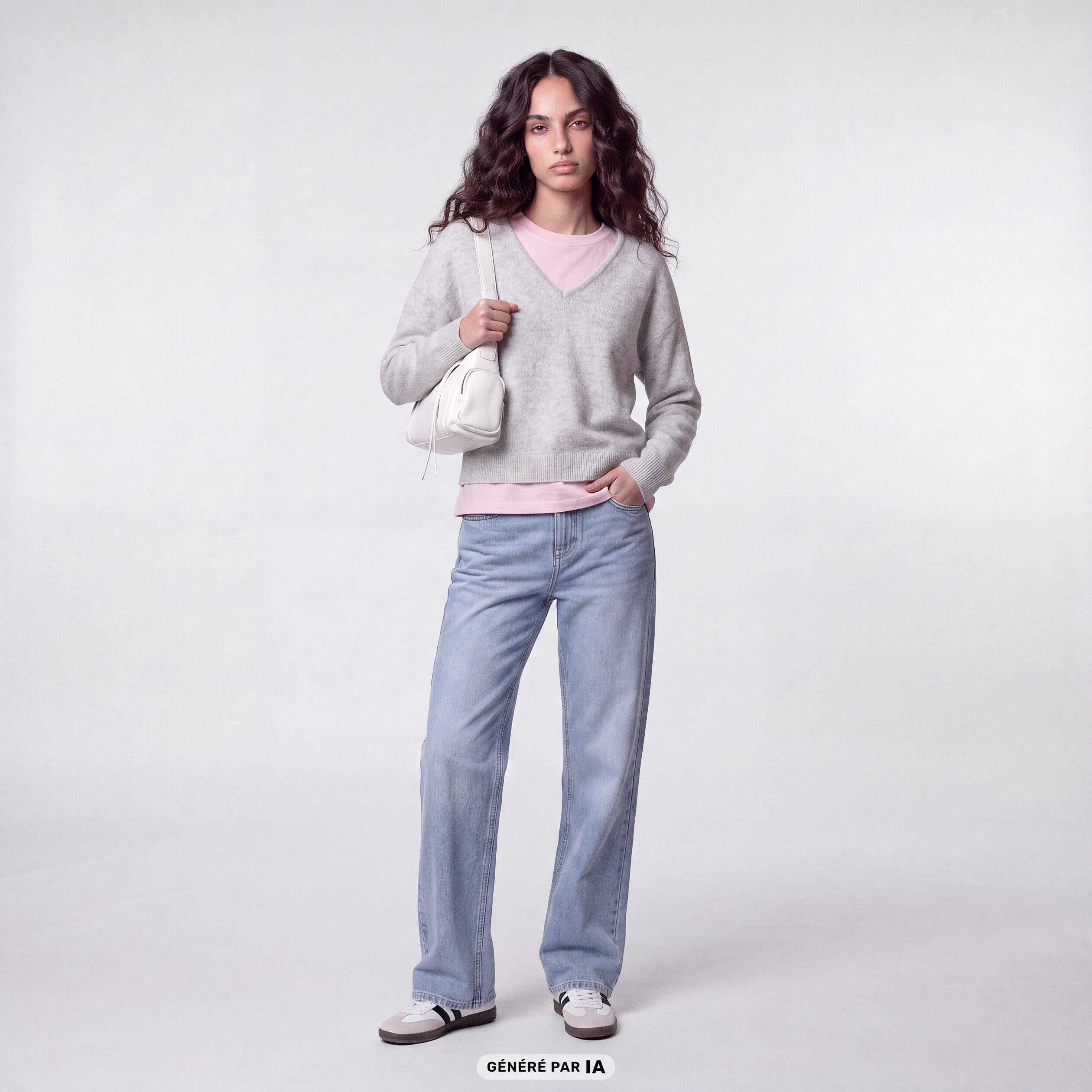 Jean Tom regular taille haute denim bleach
