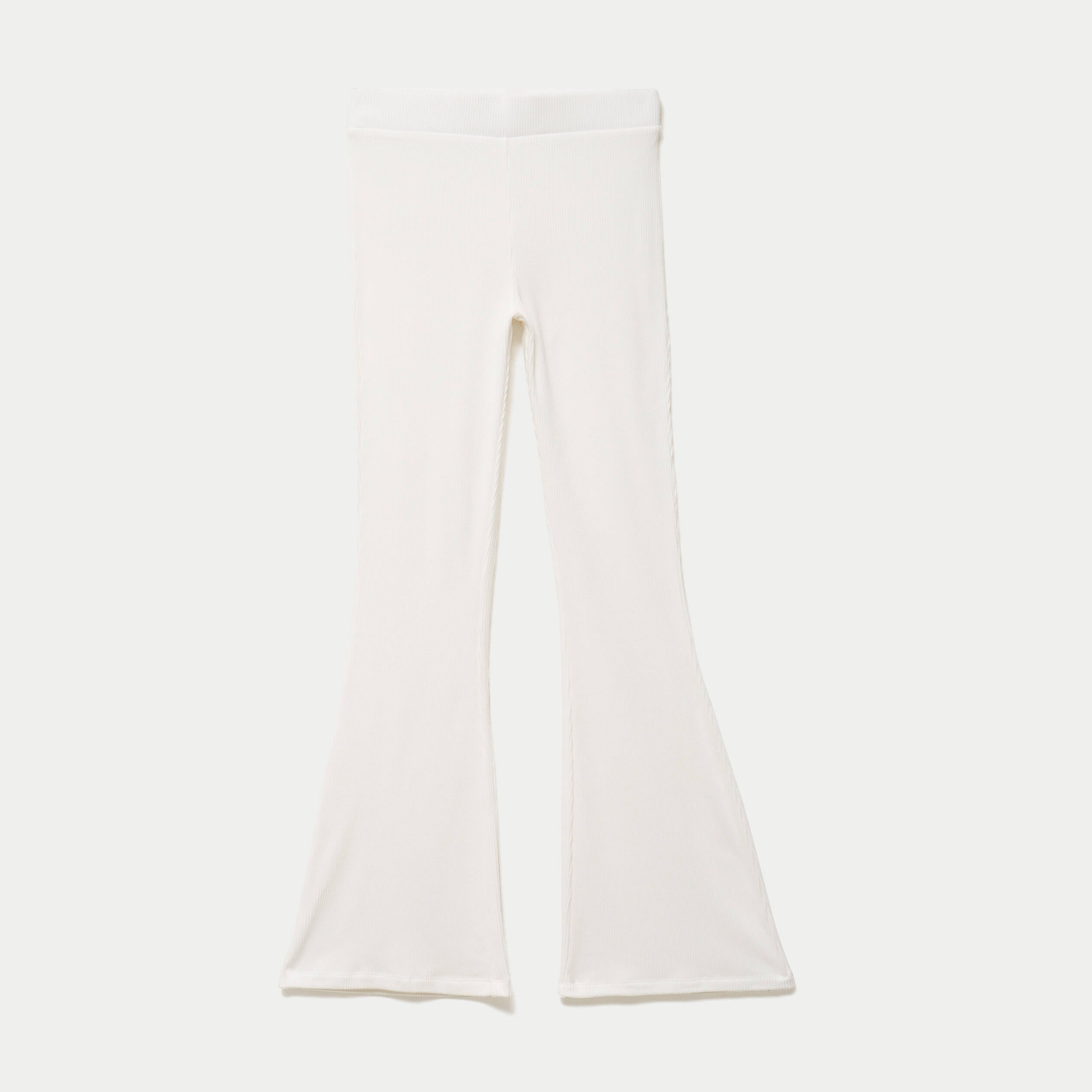 Pantalon flare stretch taille standard ecru
