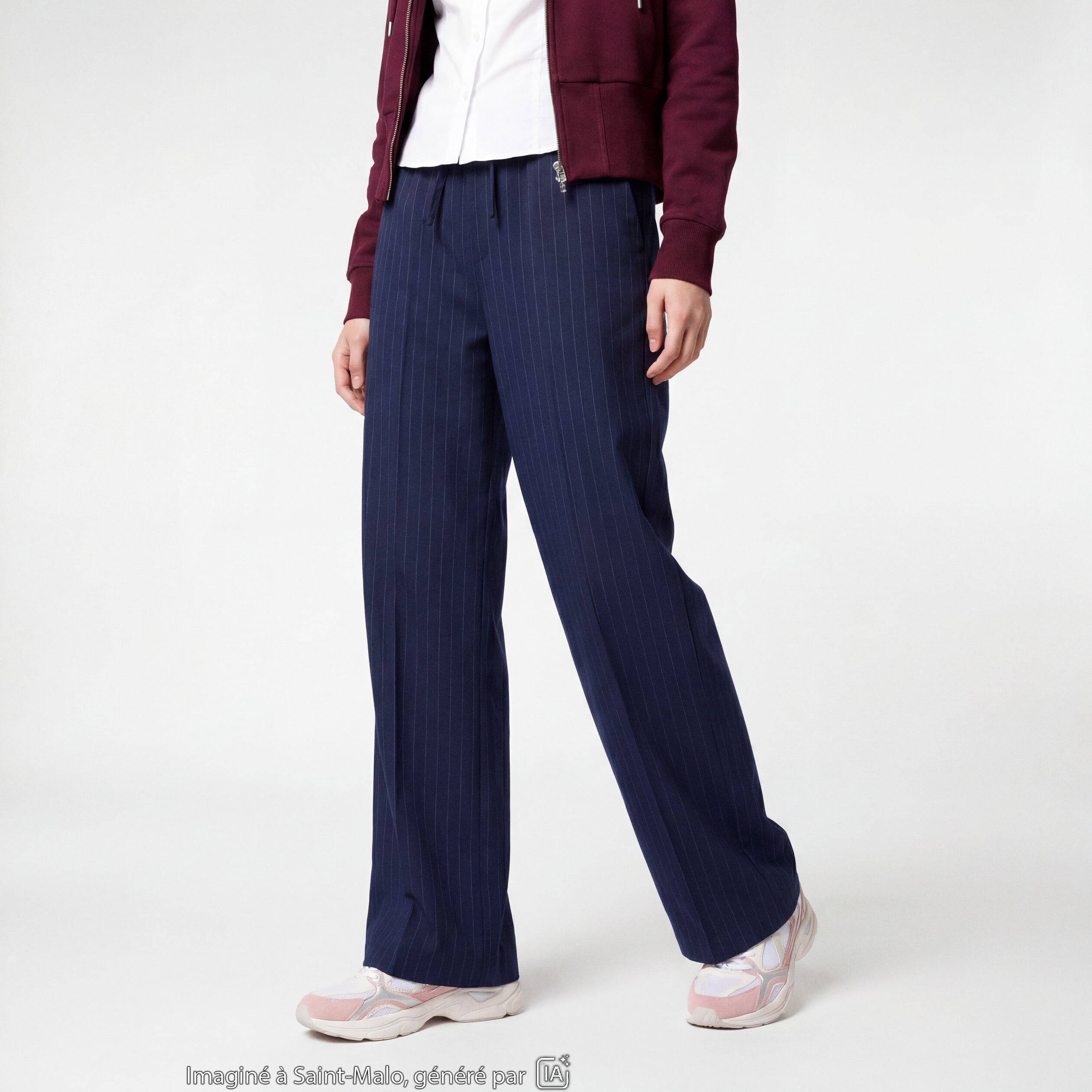 Pantalon bootcut taille standard bleu marine