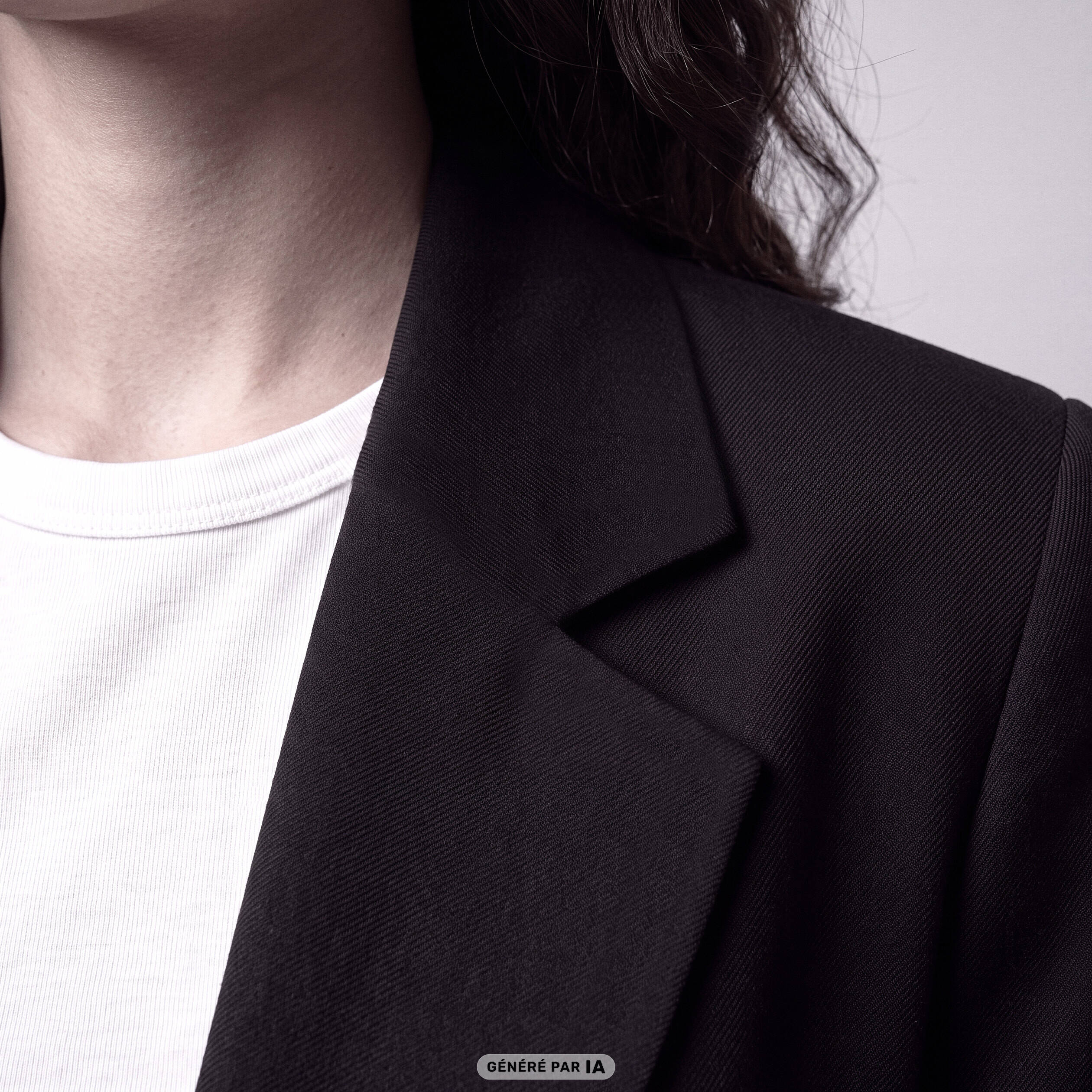 Veste col tailleur manches longues noir