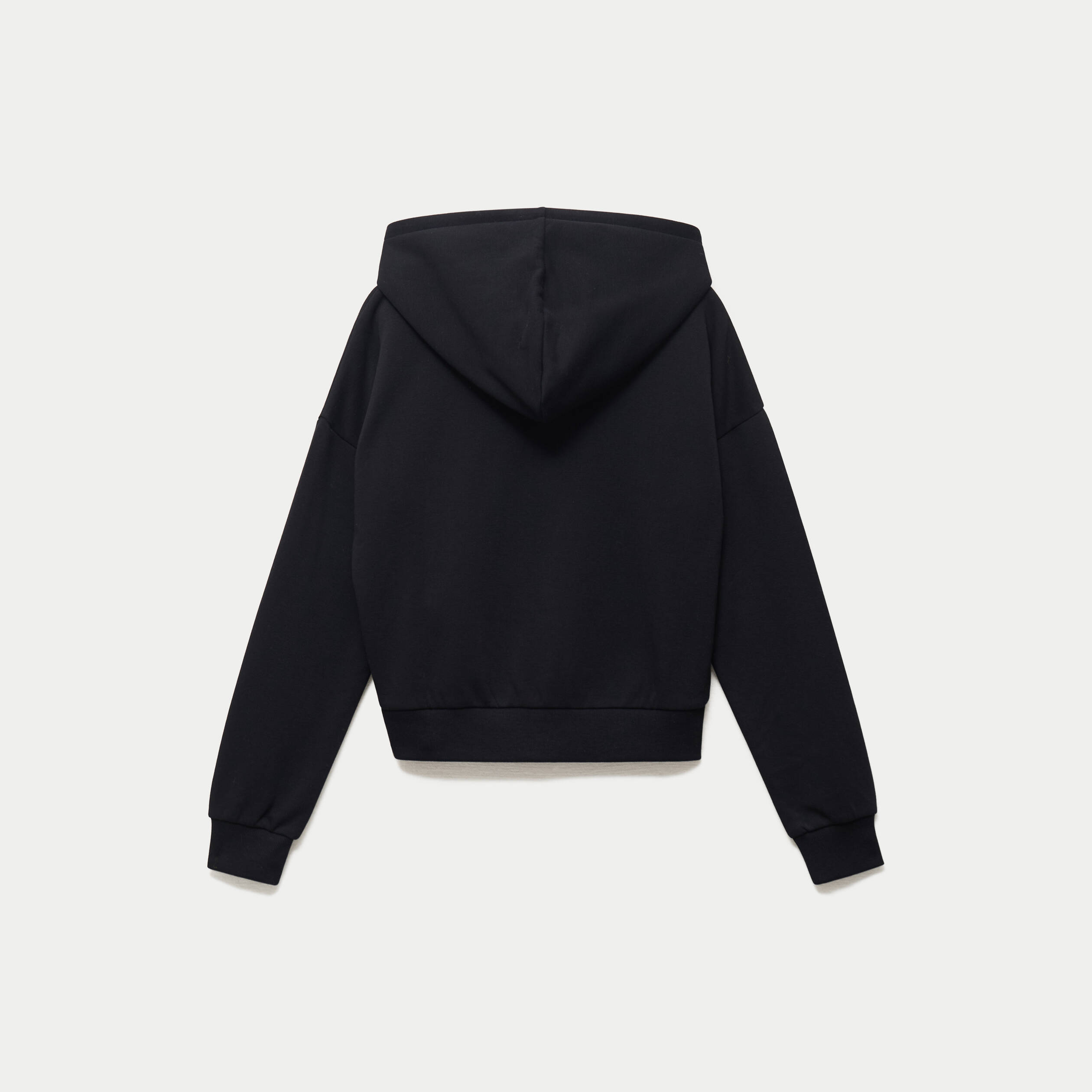 Sweat oversize court &agrave; capuche noir ado