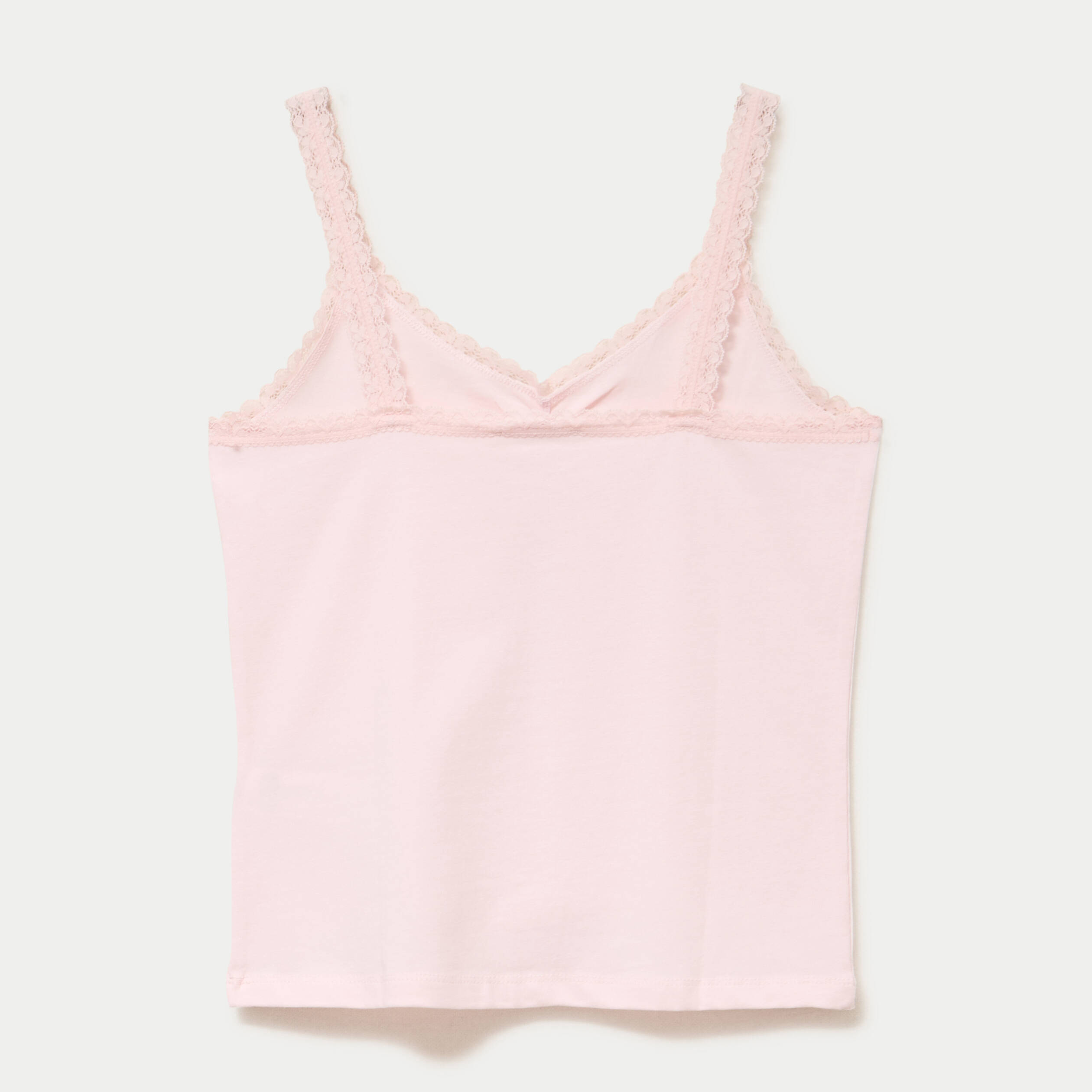 D&eacute;bardeur ajust&eacute; d&eacute;collet&eacute; dentelle rose clair