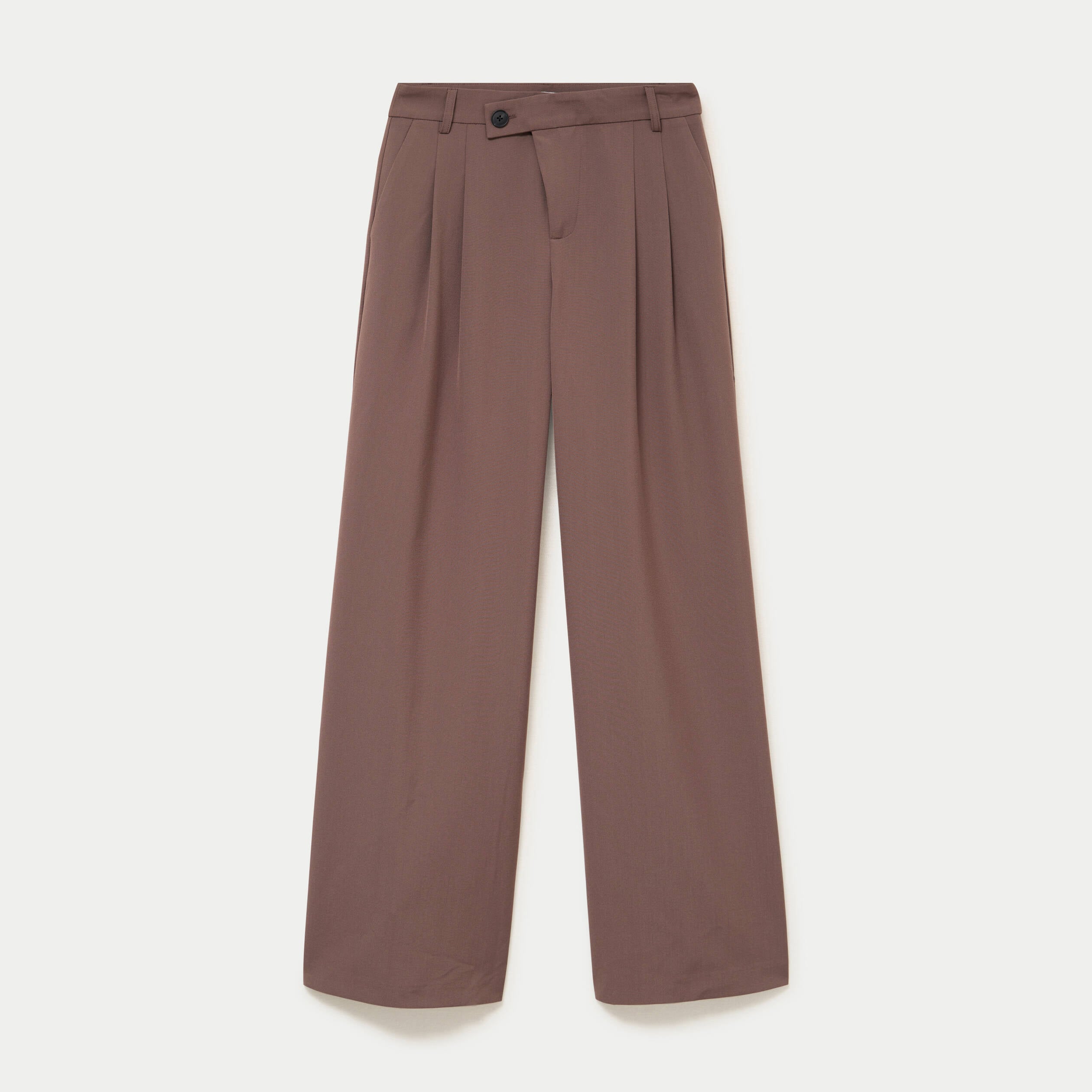 Pantalon coupe large taille standard taupe