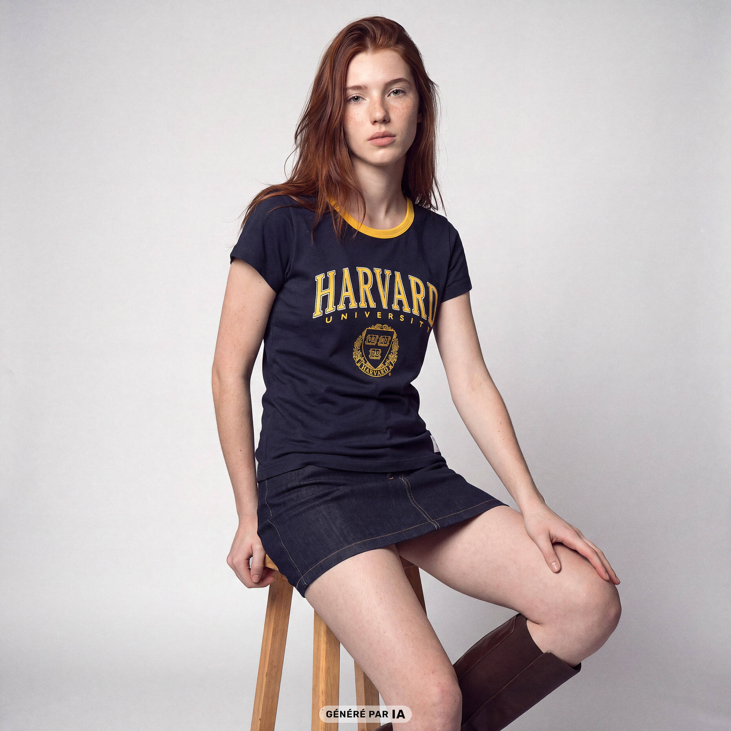 T-shirt ajust&eacute; manches courtes bleu marine