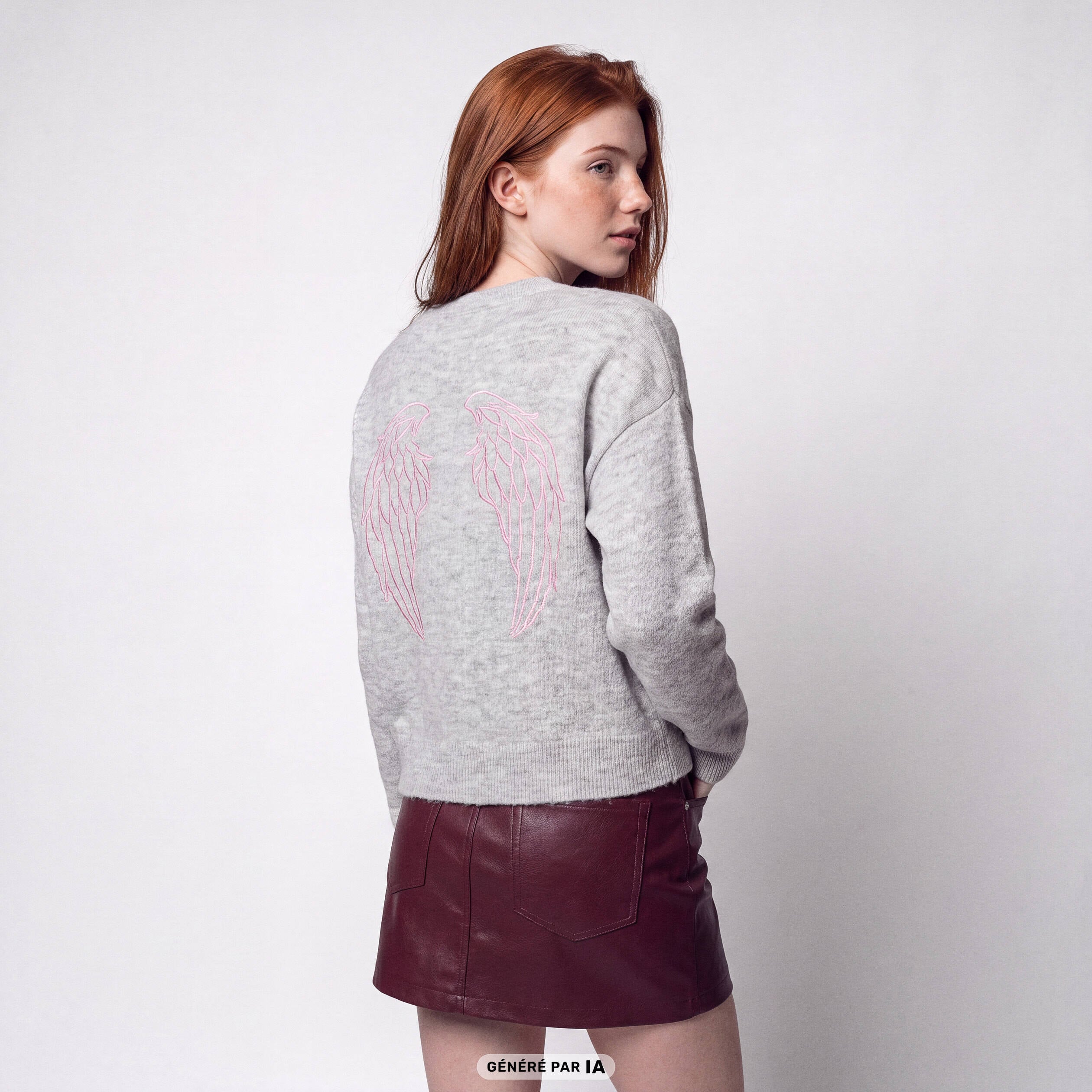 Pull manches longues gris clair
