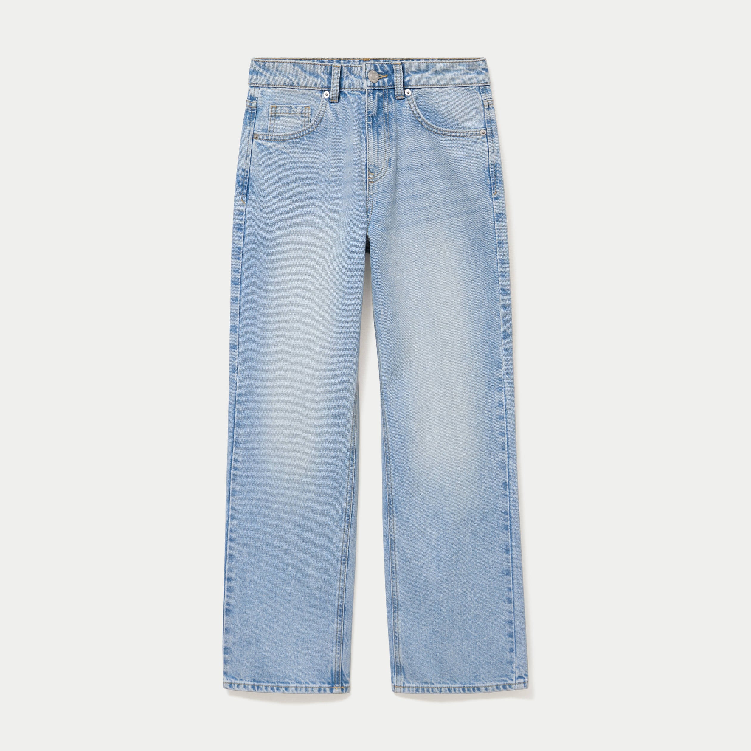 Jean Tom regular taille haute denim bleach