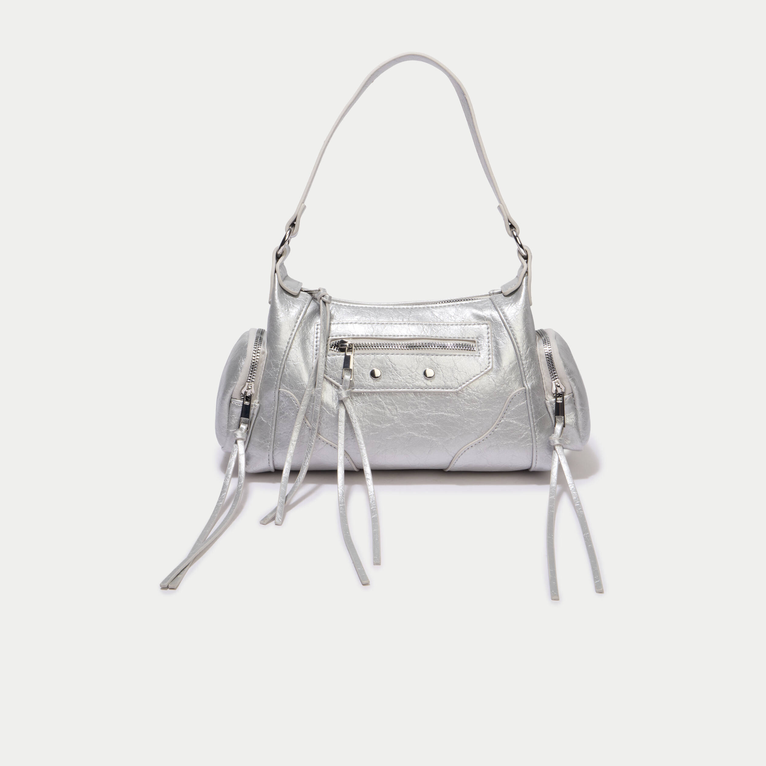 Sac &agrave; main gris argent