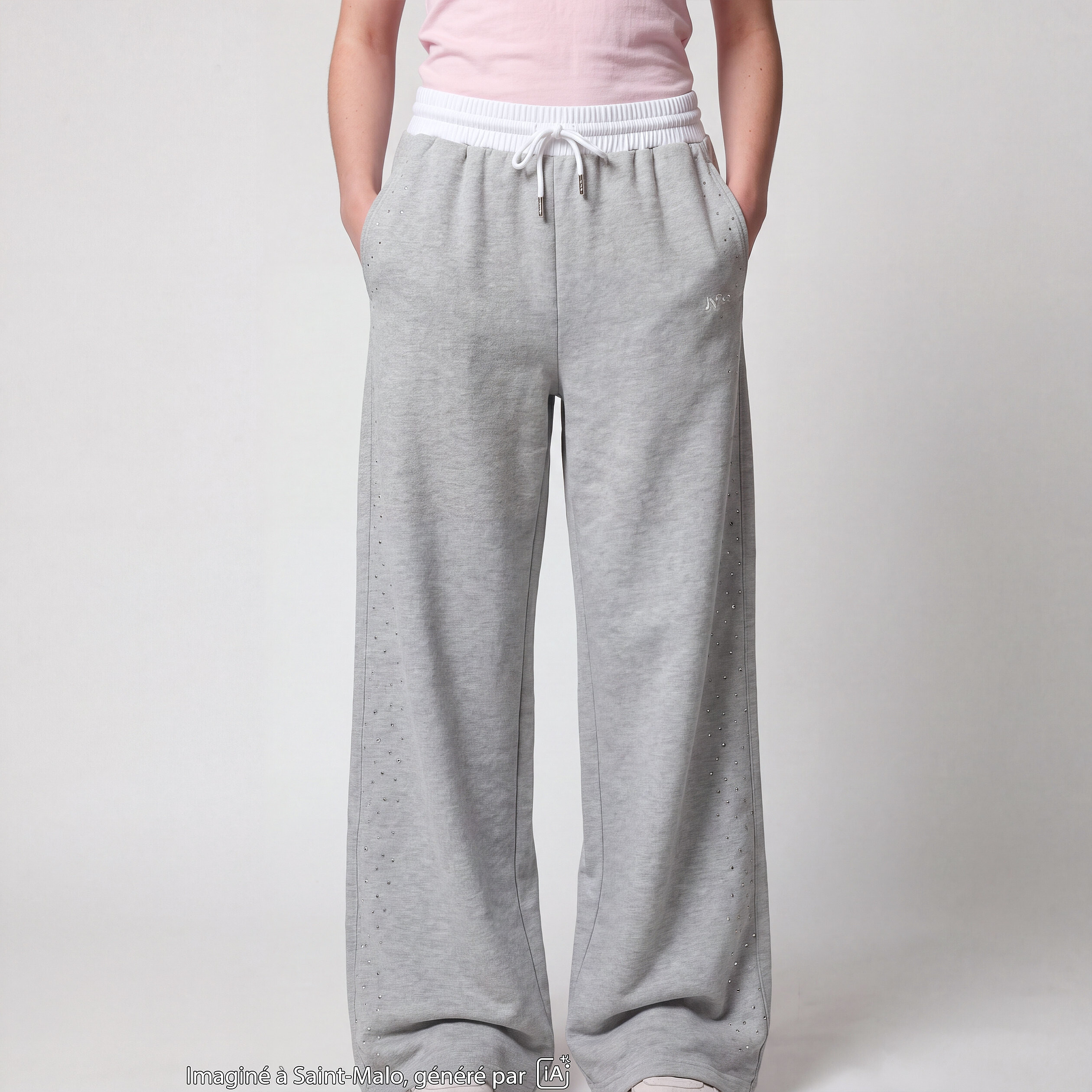 Jogging coupe large taille standard gris fonc&eacute;
