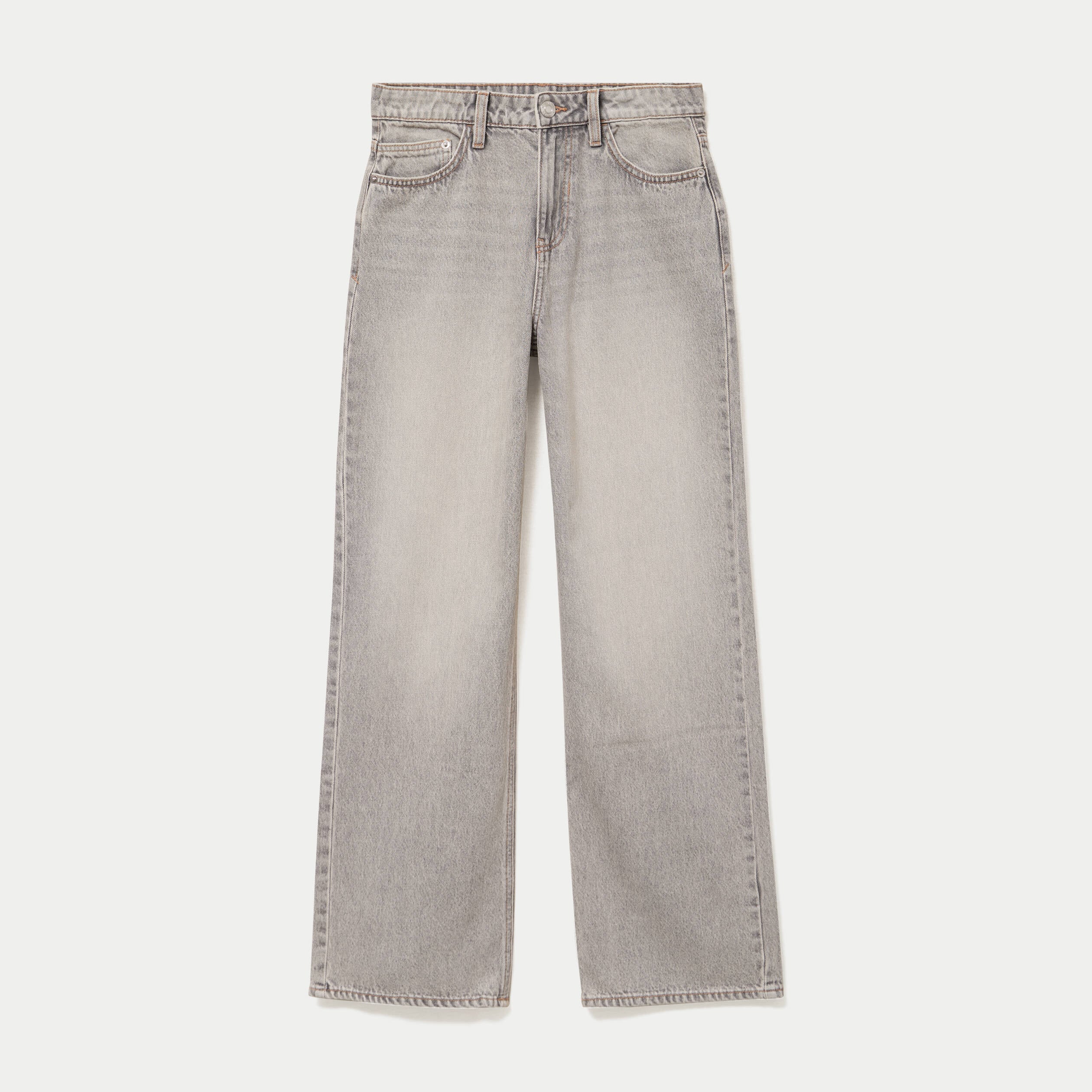 Jean wide leg taille standard denim gris ado