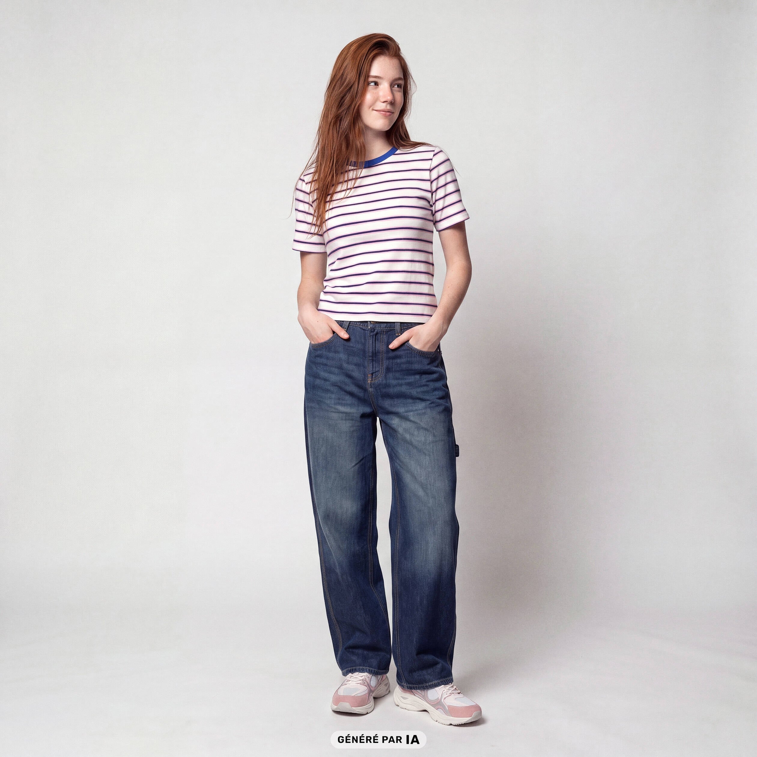Jean Max loose taille standard denim blue black