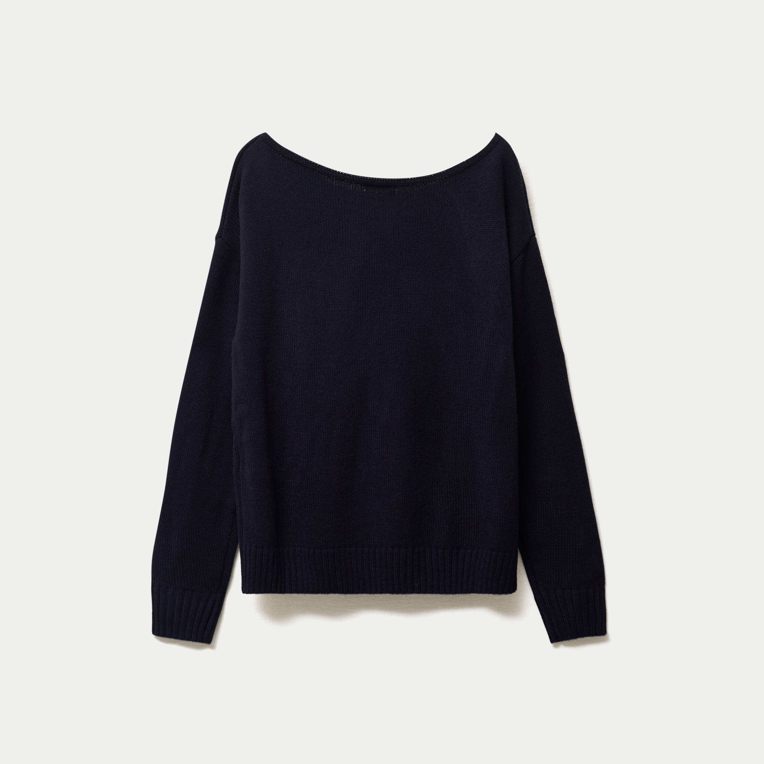 Pull col bateau manches longues bleu marine
