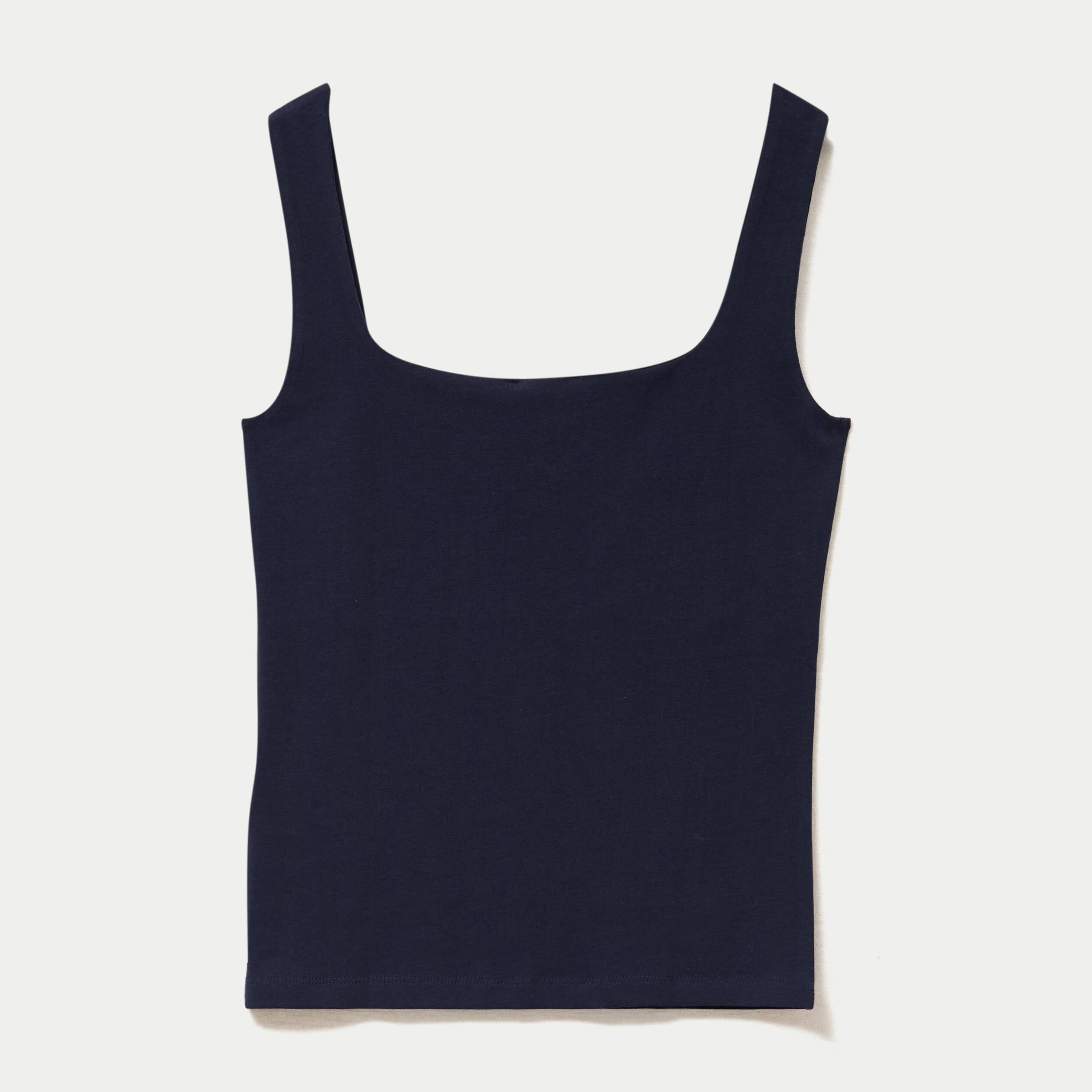 D&eacute;bardeur ajust&eacute; col carr&eacute; bleu marine