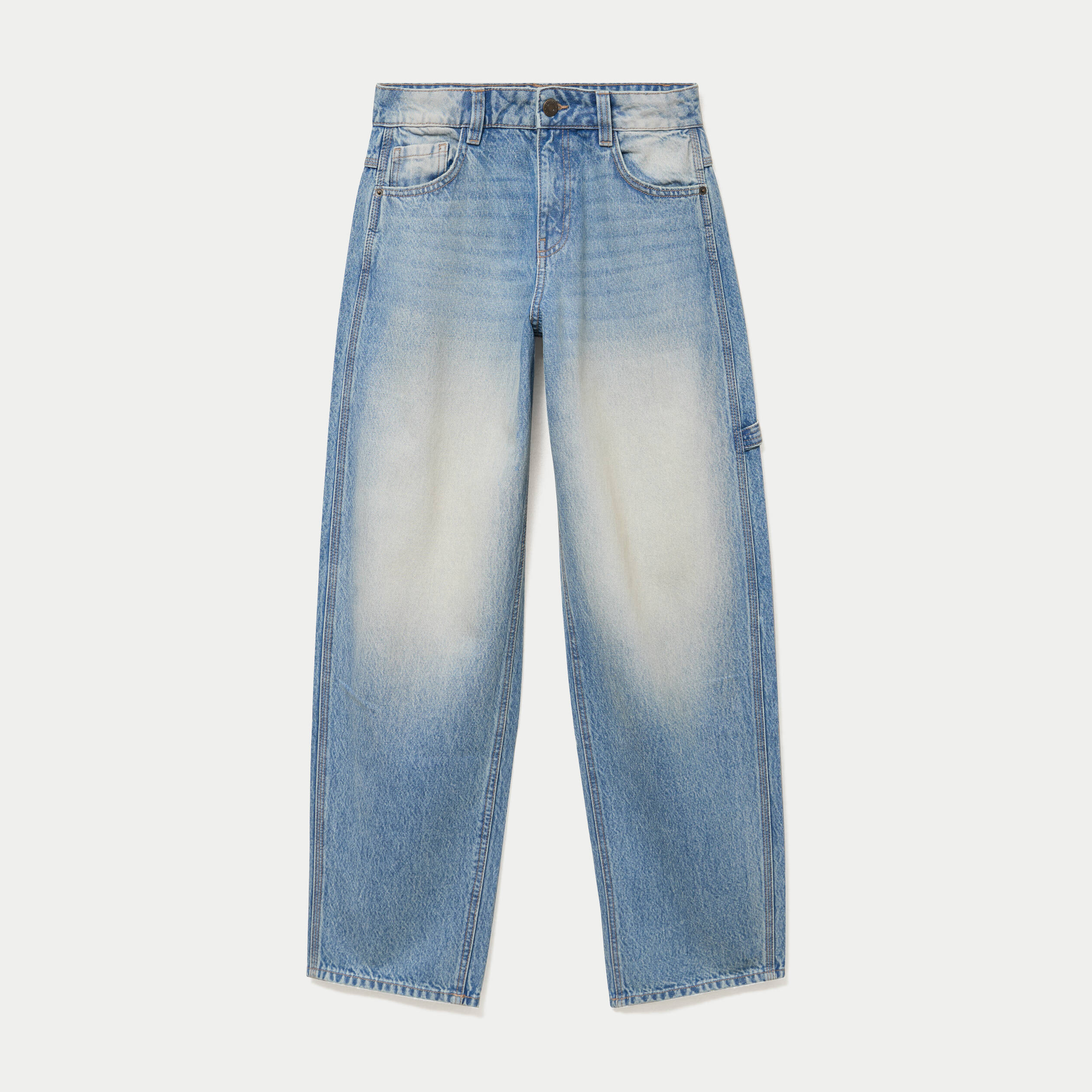 Jean loose taille standard denim bleach ado