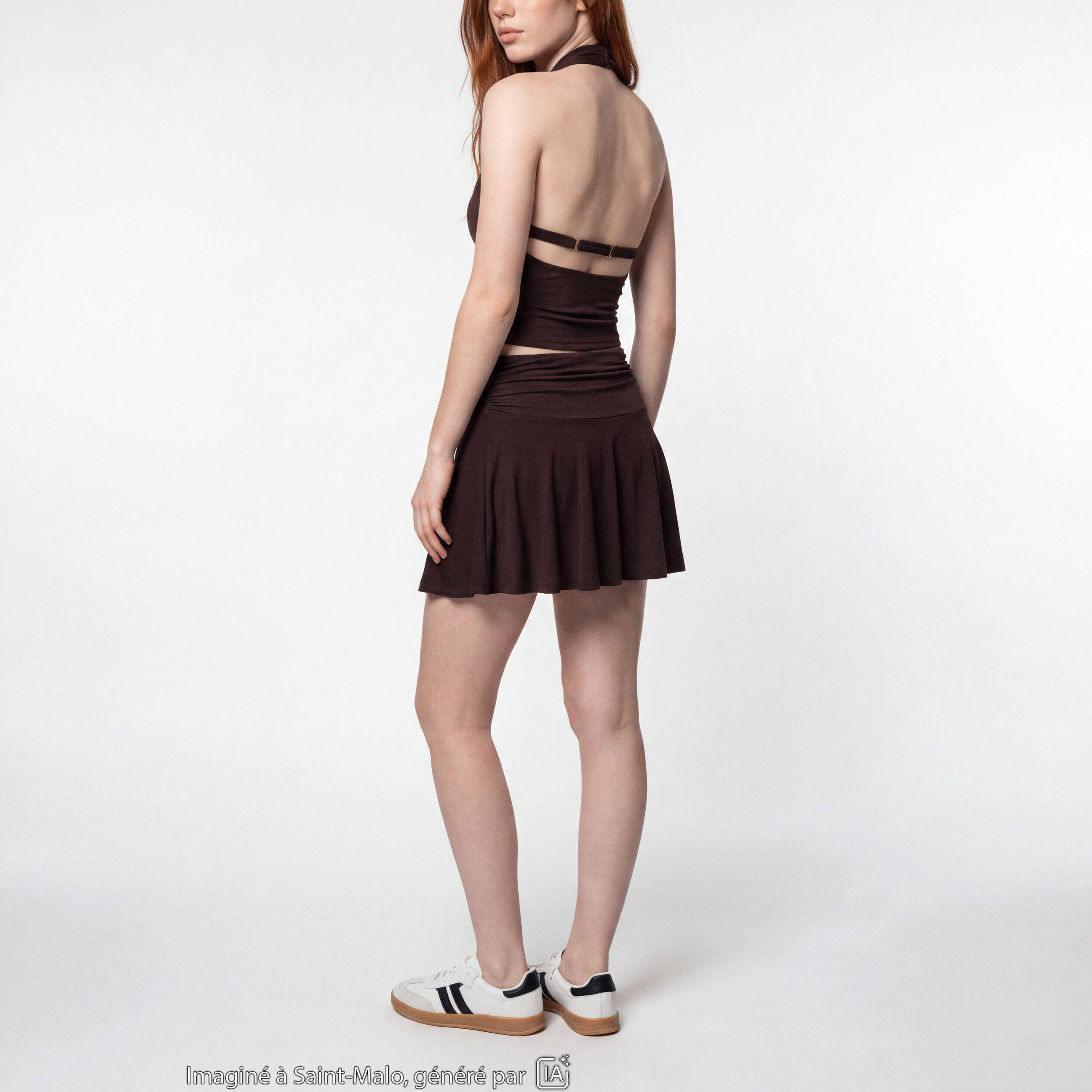 Jupe marron fonc&eacute;