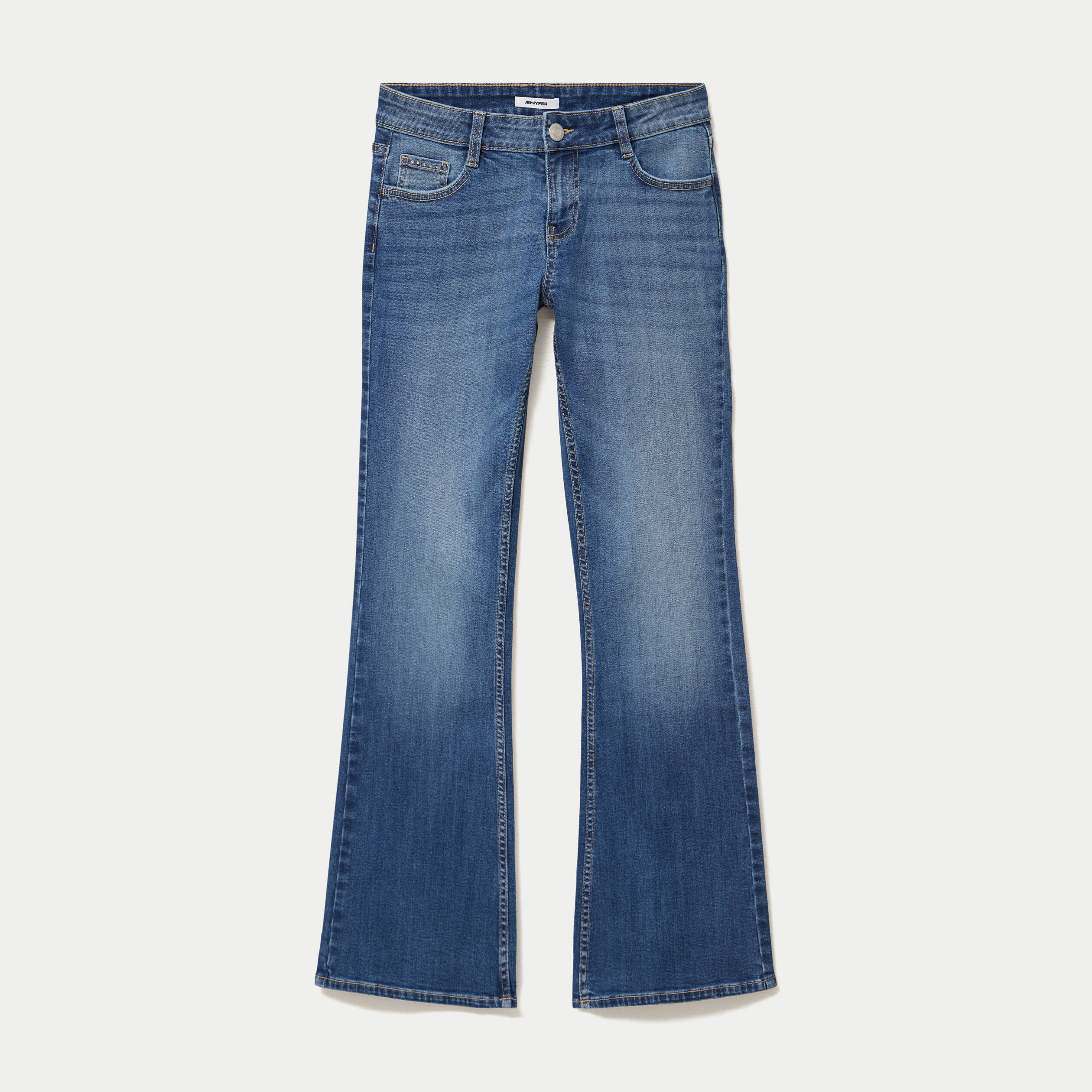 Jean bootcut taille basse denim double stone ado