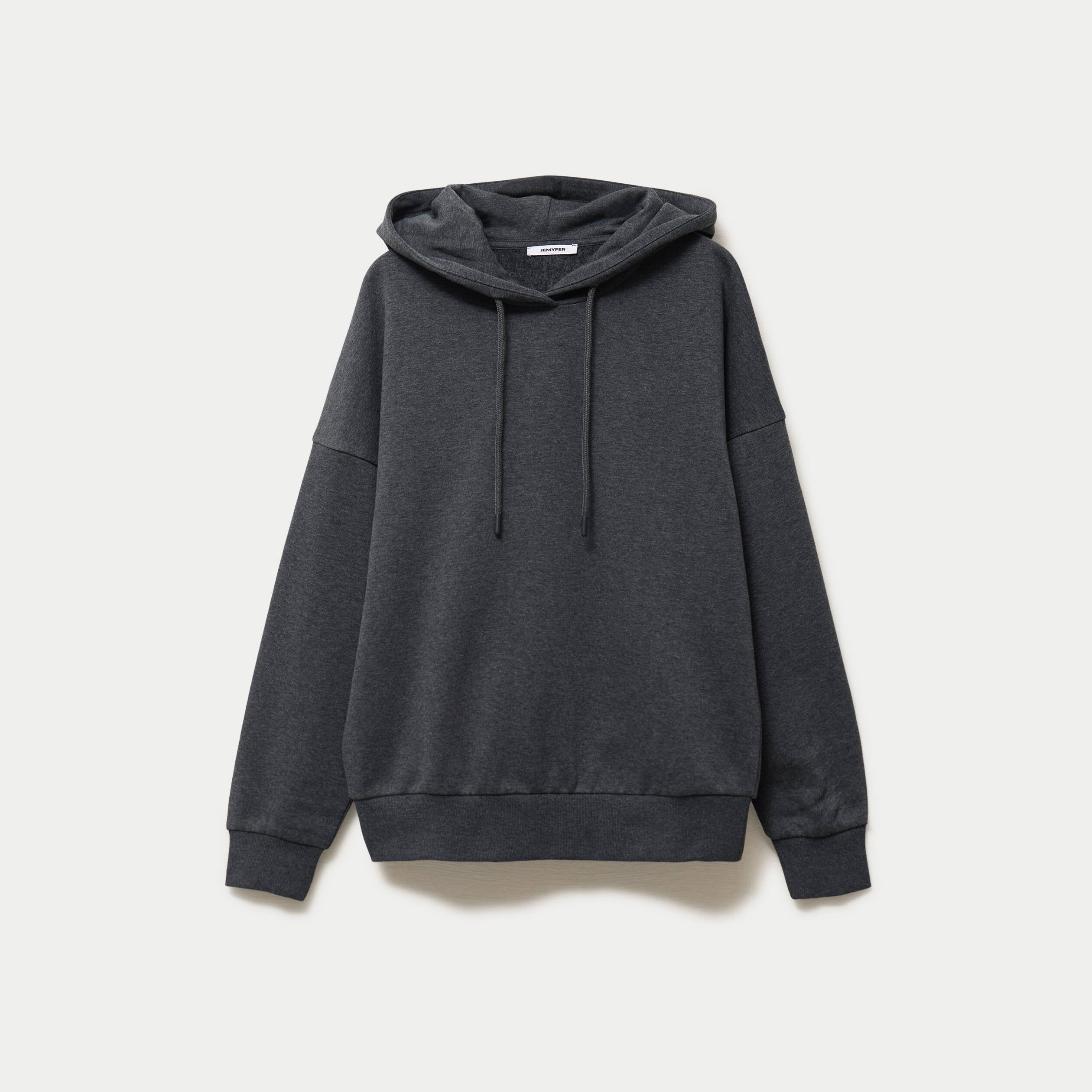 Sweat &agrave; capuche manches longues gris