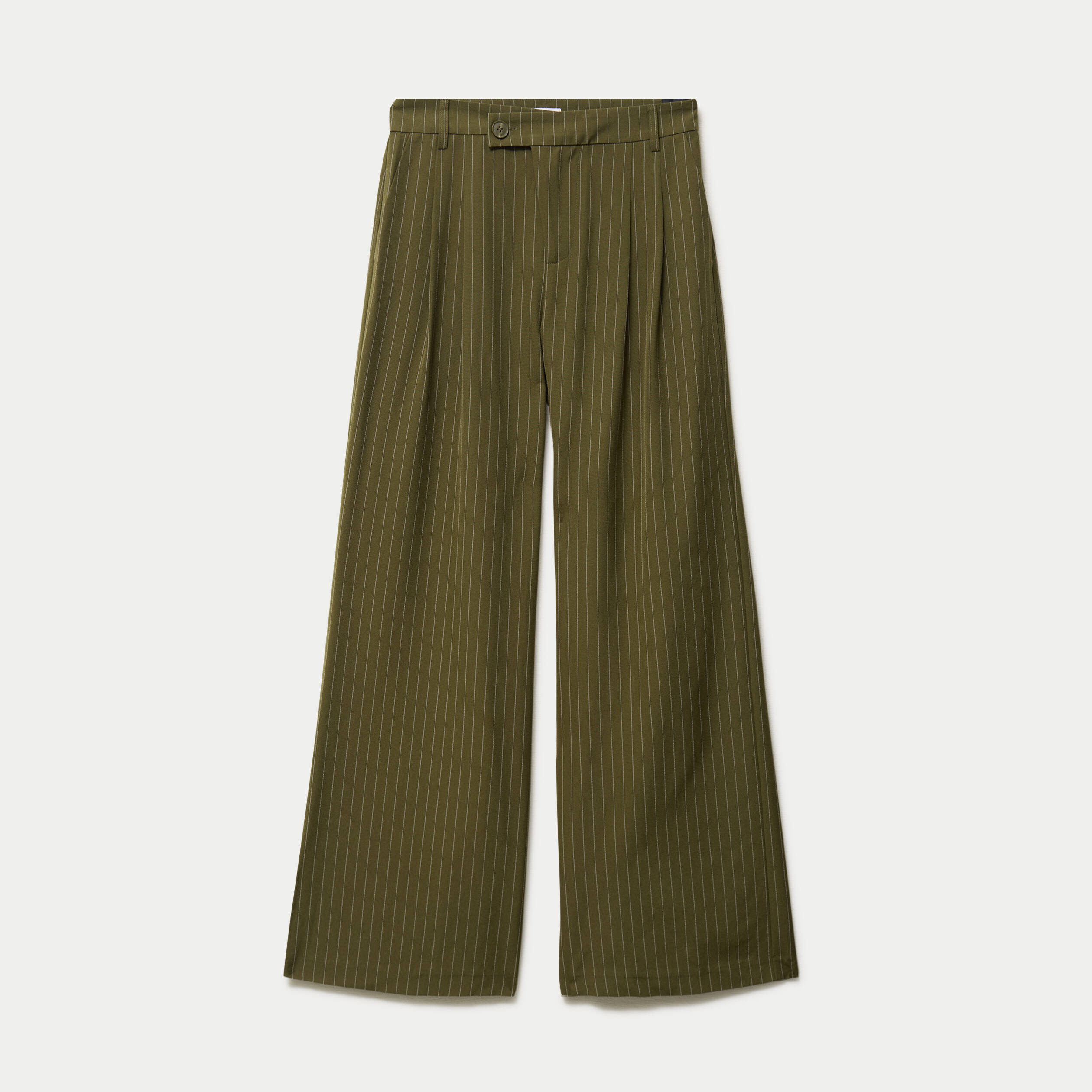 Pantalon coupe large taille standard vert kaki