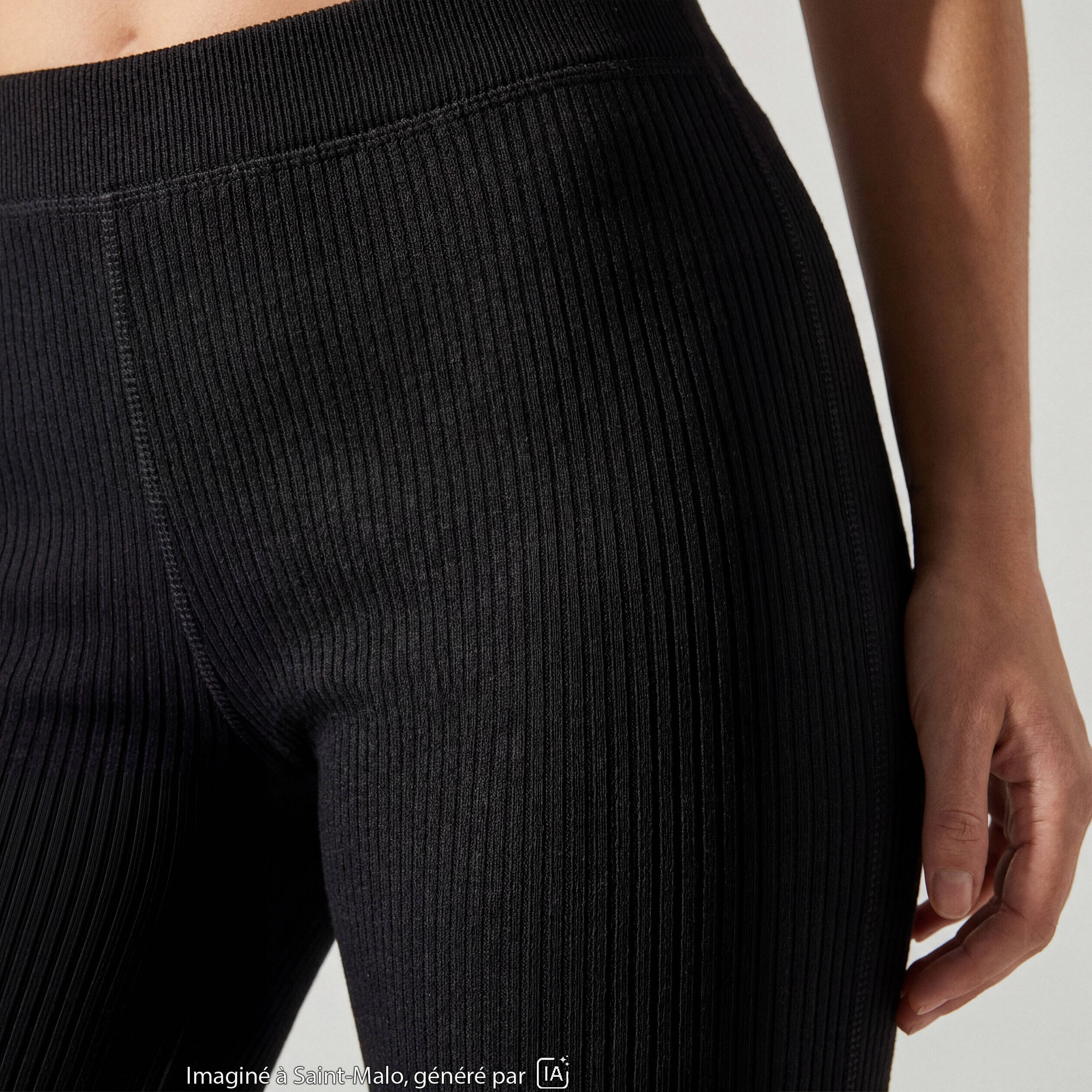 Pantalon flare stretch taille standard noir