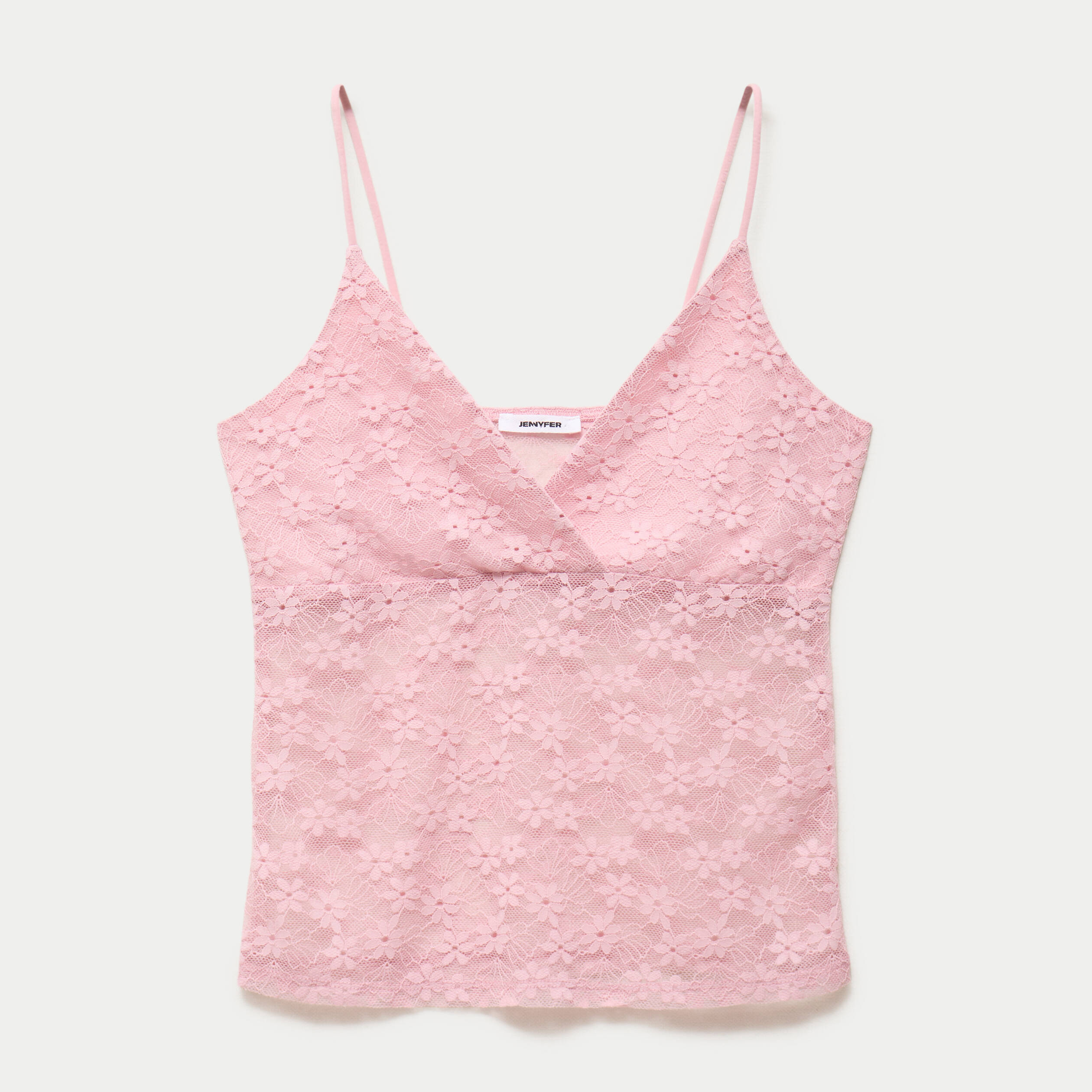 Top ajust&eacute; d&eacute;collet&eacute; sans manches rose ado