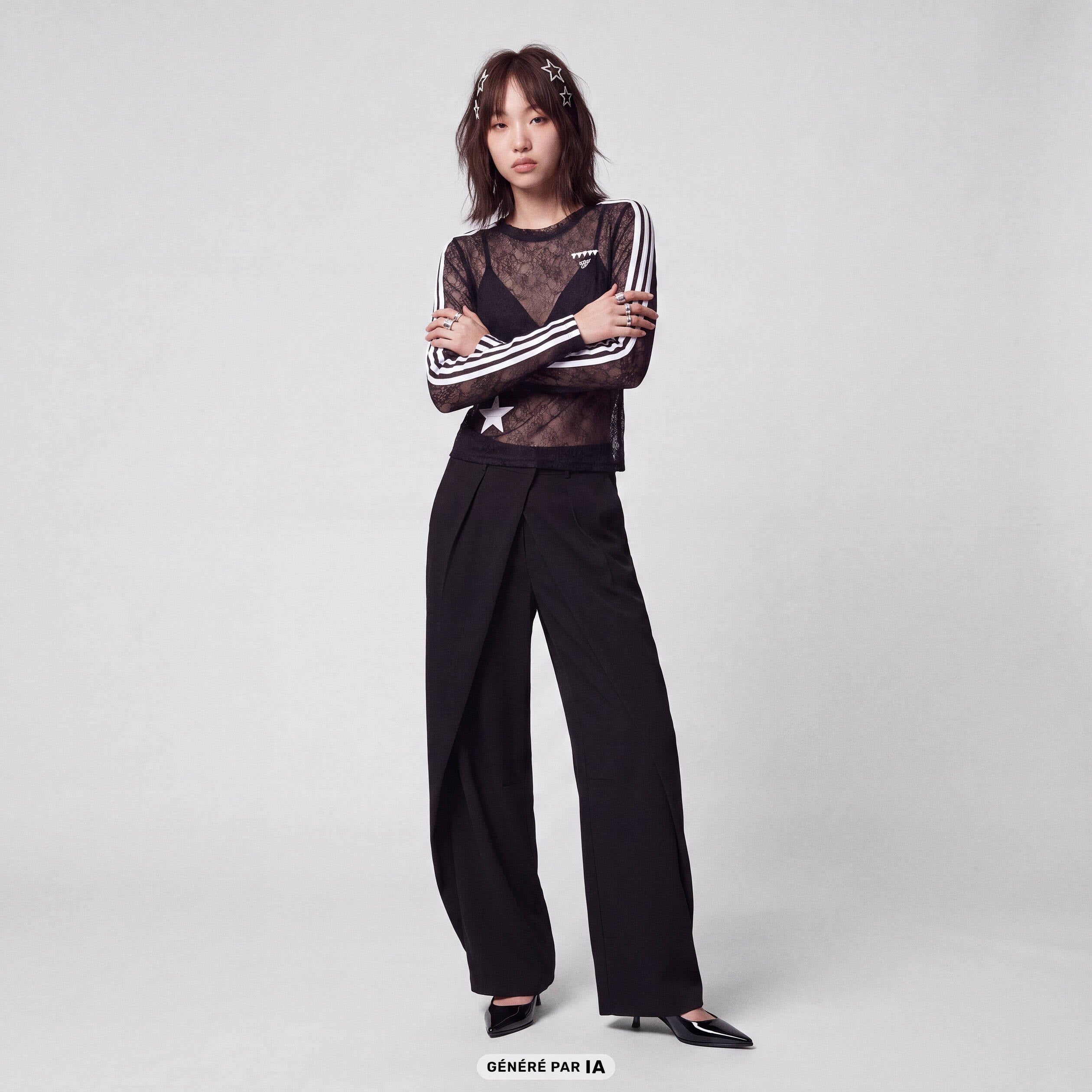 Pantalon coupe large noir