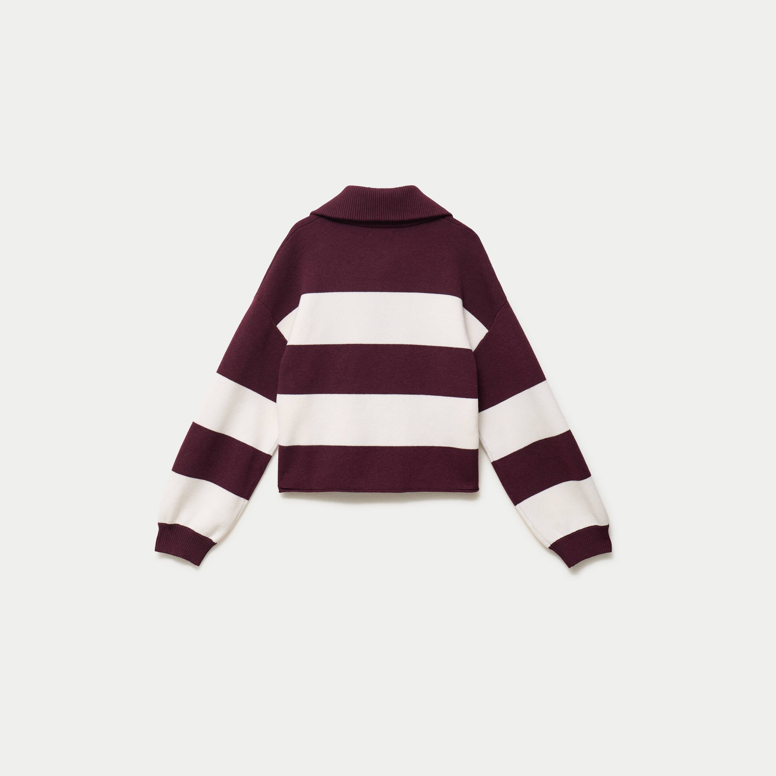 Pull col camionneur manches longues bordeaux