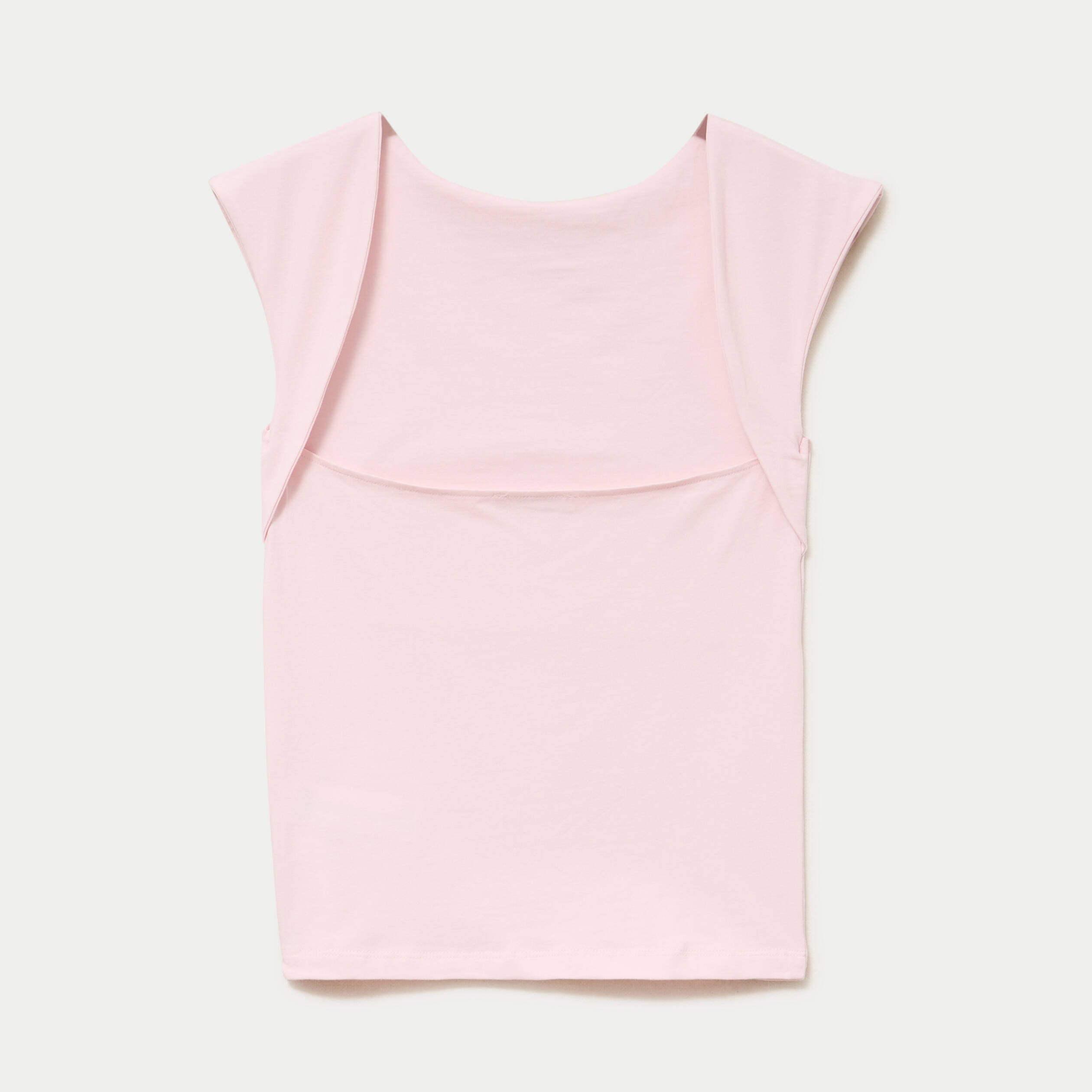 Top ajust&eacute; sans manches d&eacute;collet&eacute; dos rose clair