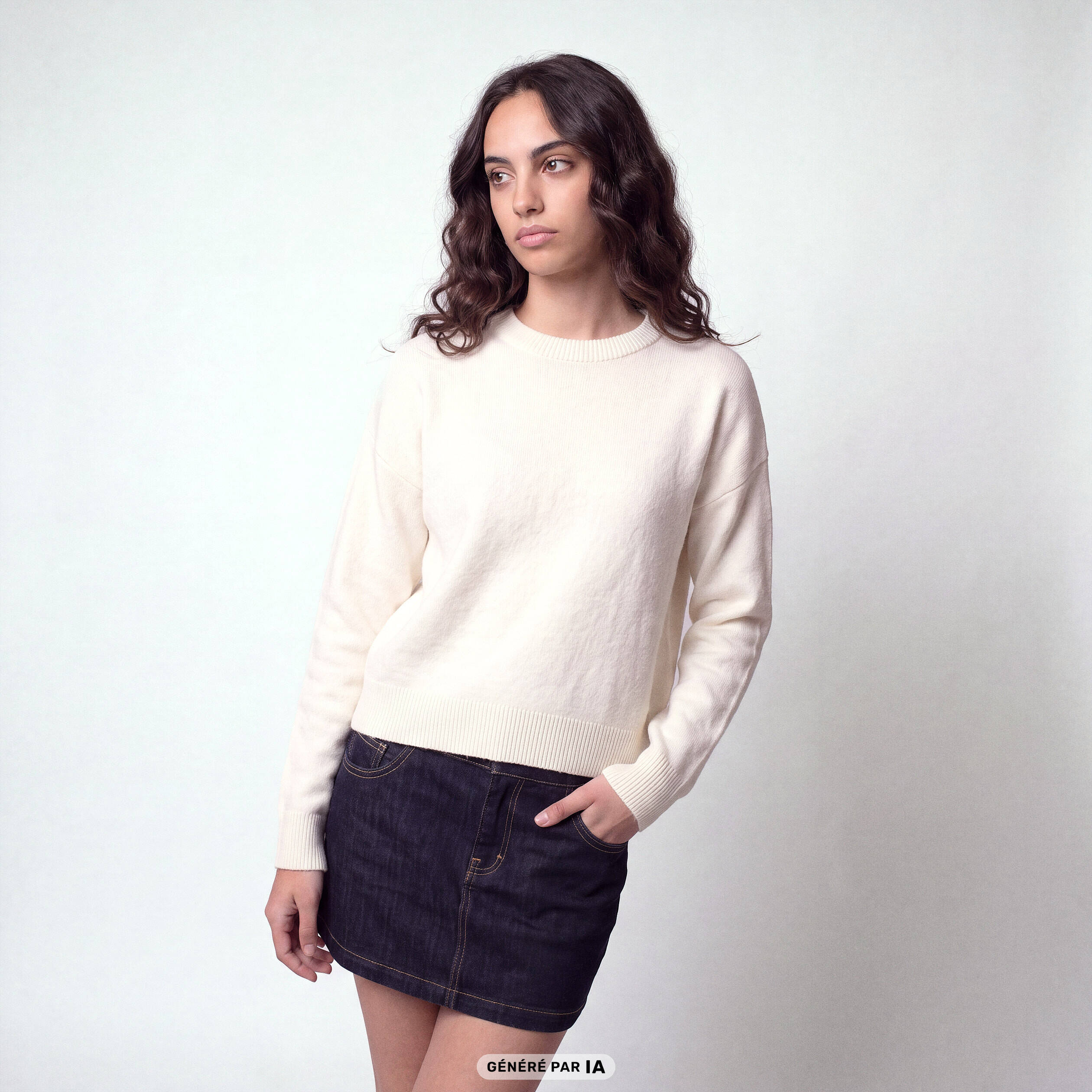 Pull manches longues blanc