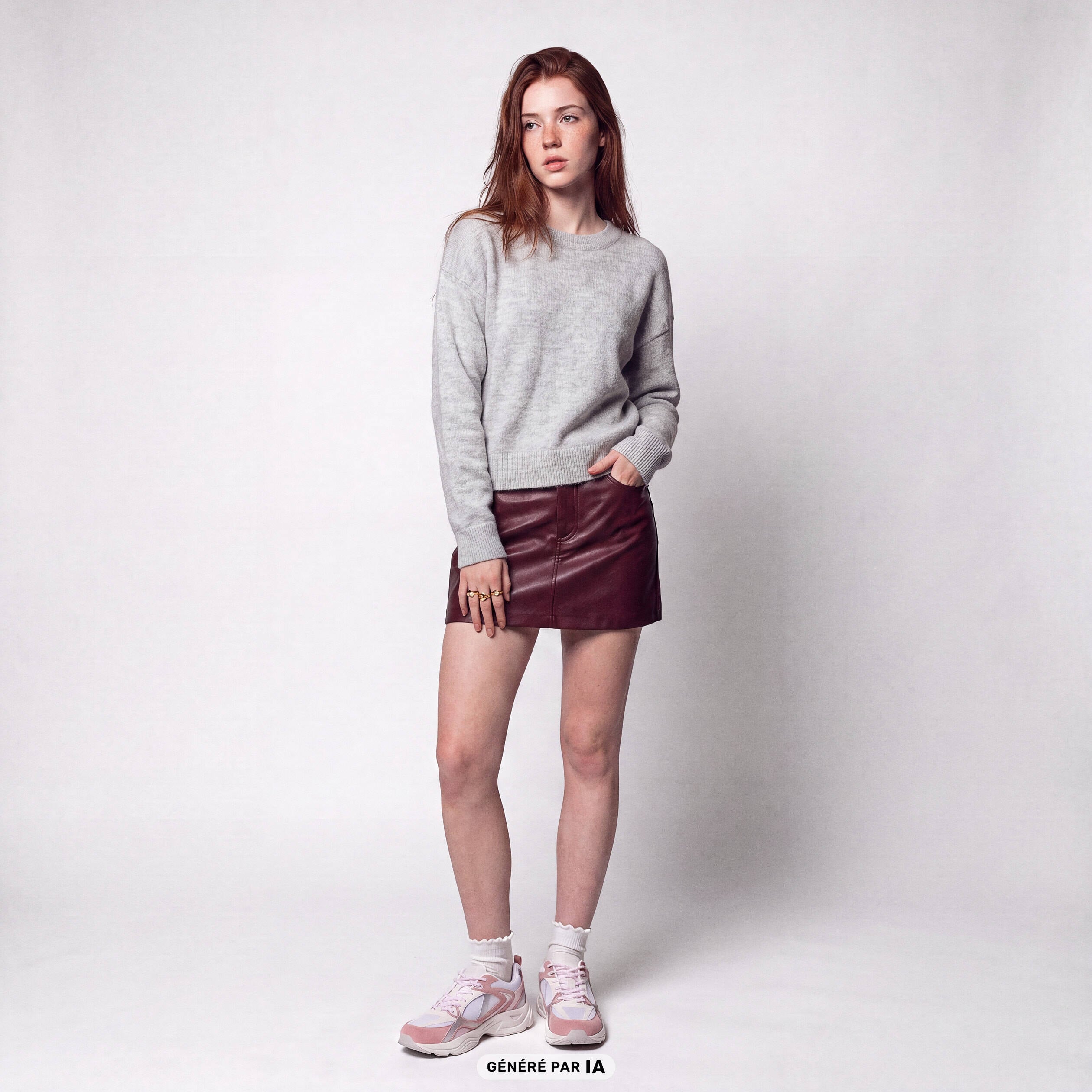 Pull manches longues gris clair