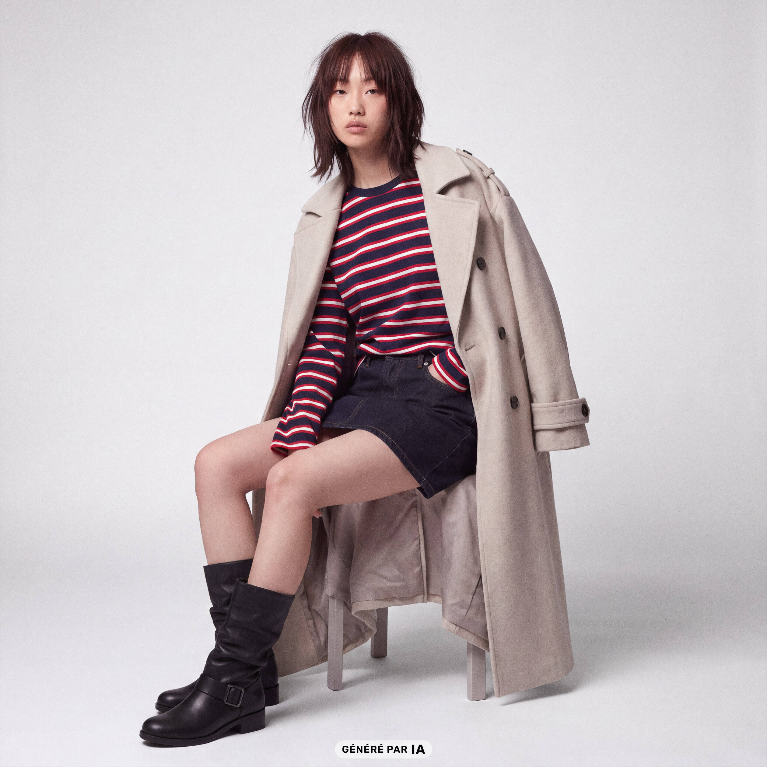 Manteau manches longues taupe