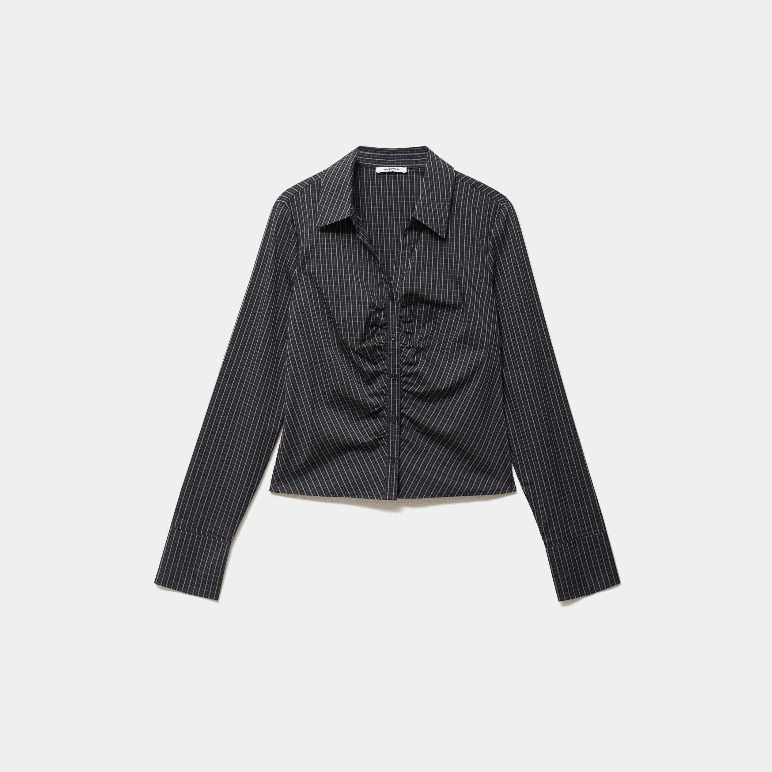 Chemise cintr&eacute;e manches longues noir