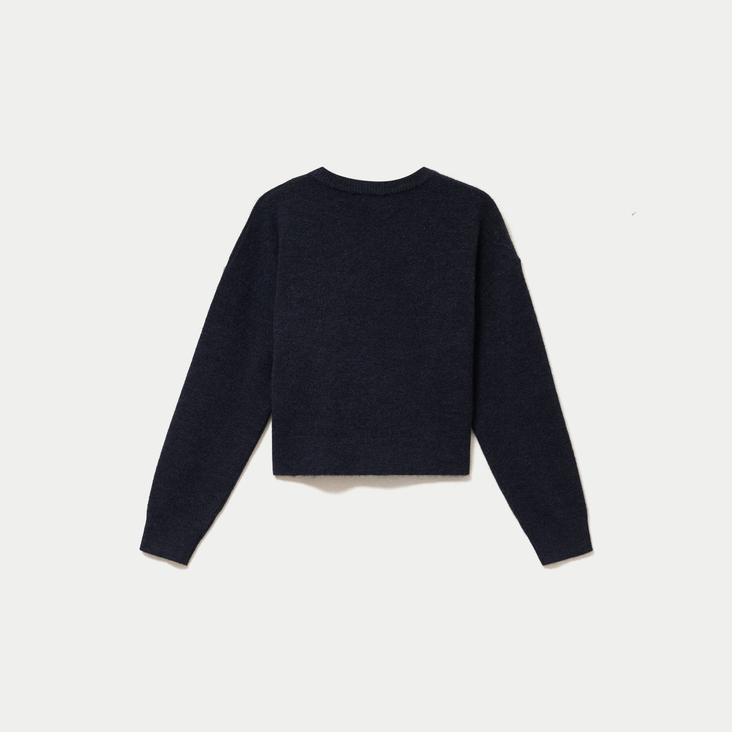 Gilet ajust&eacute; cropped manches longues bleu marine