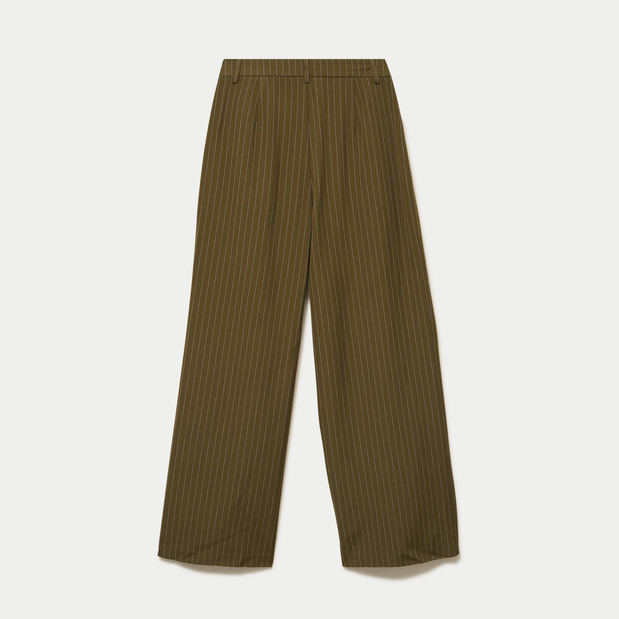 Pantalon coupe large taille standard vert kaki