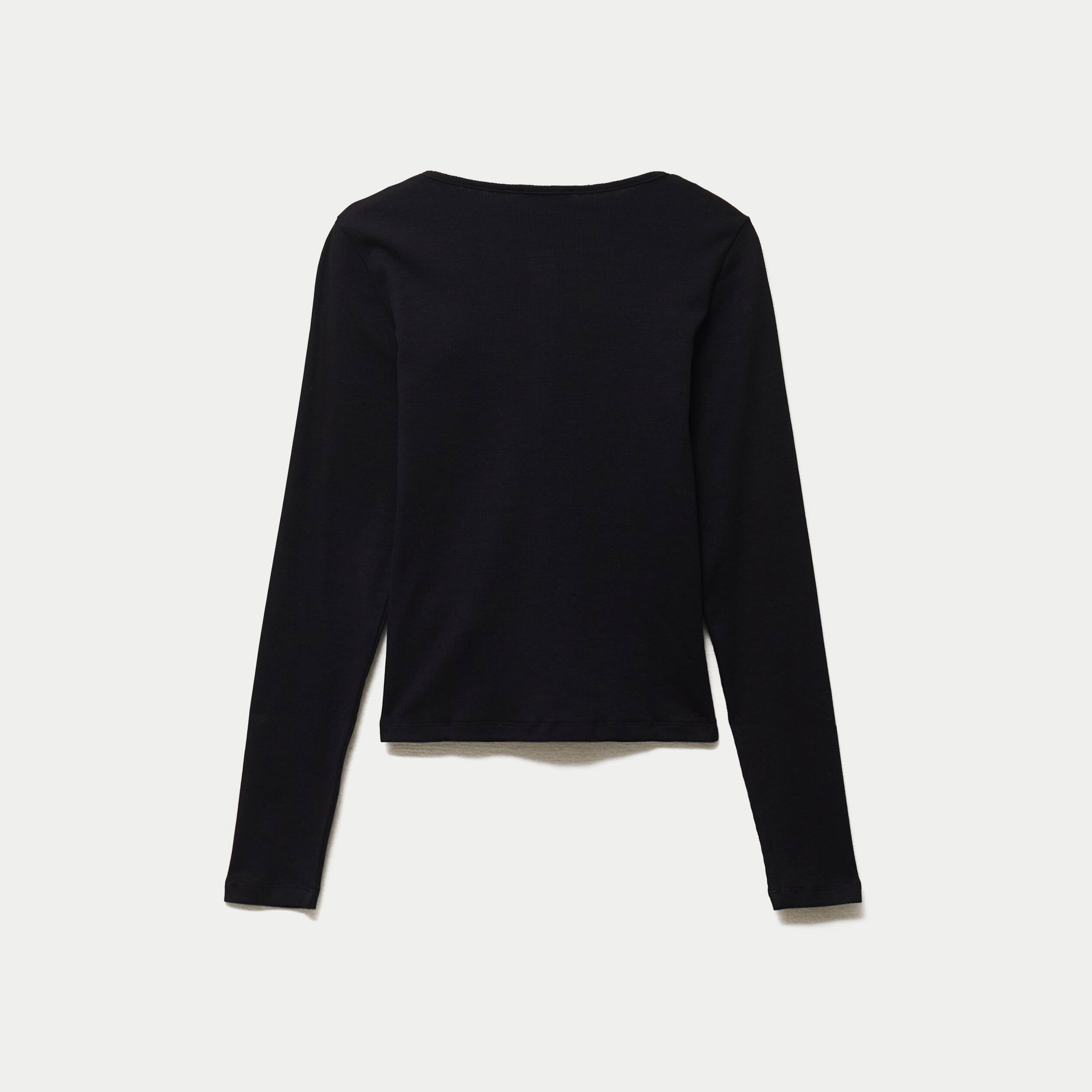 Gilet ajust&eacute; col rond manches longues noir