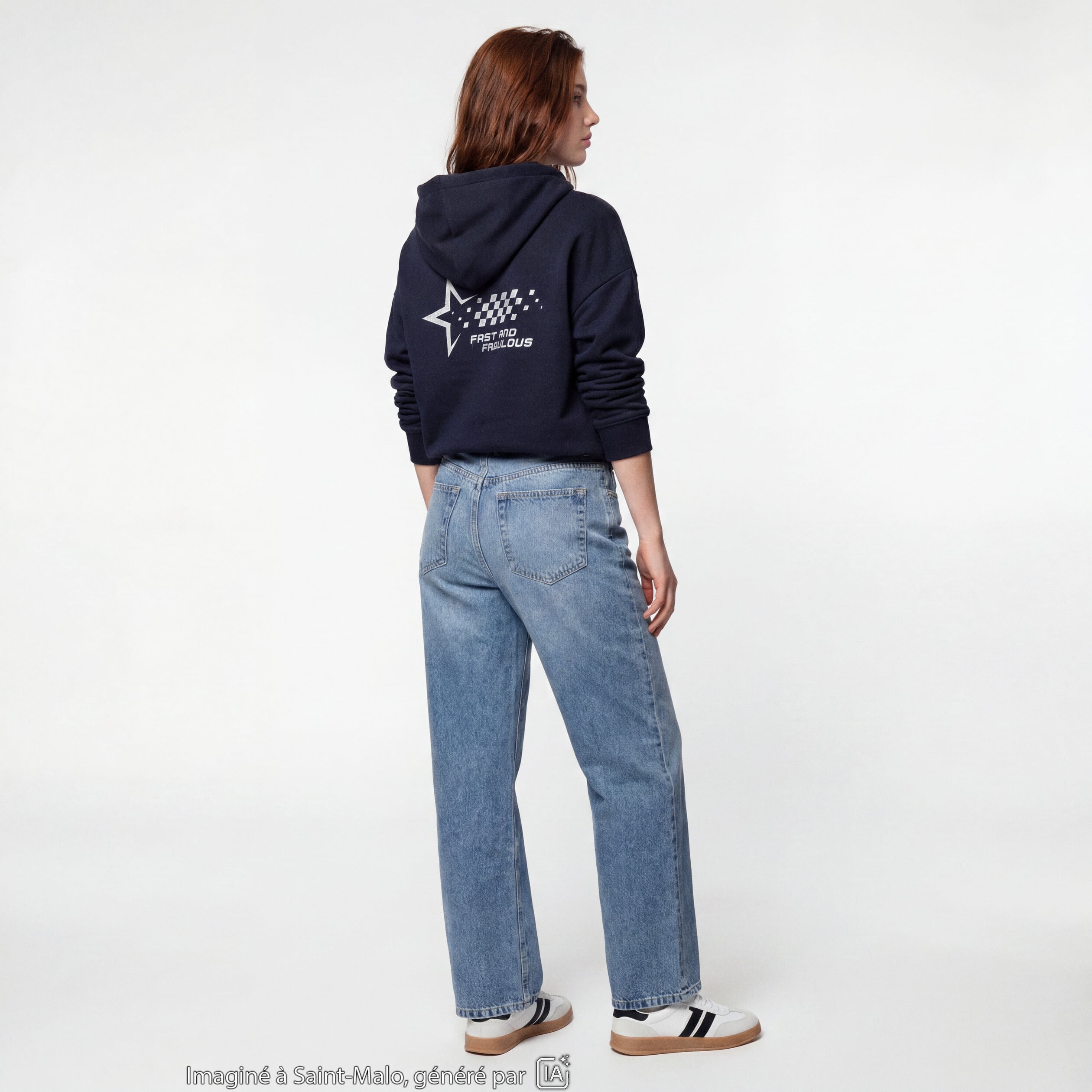 Jean Lenny wide leg taille standard denim double stone