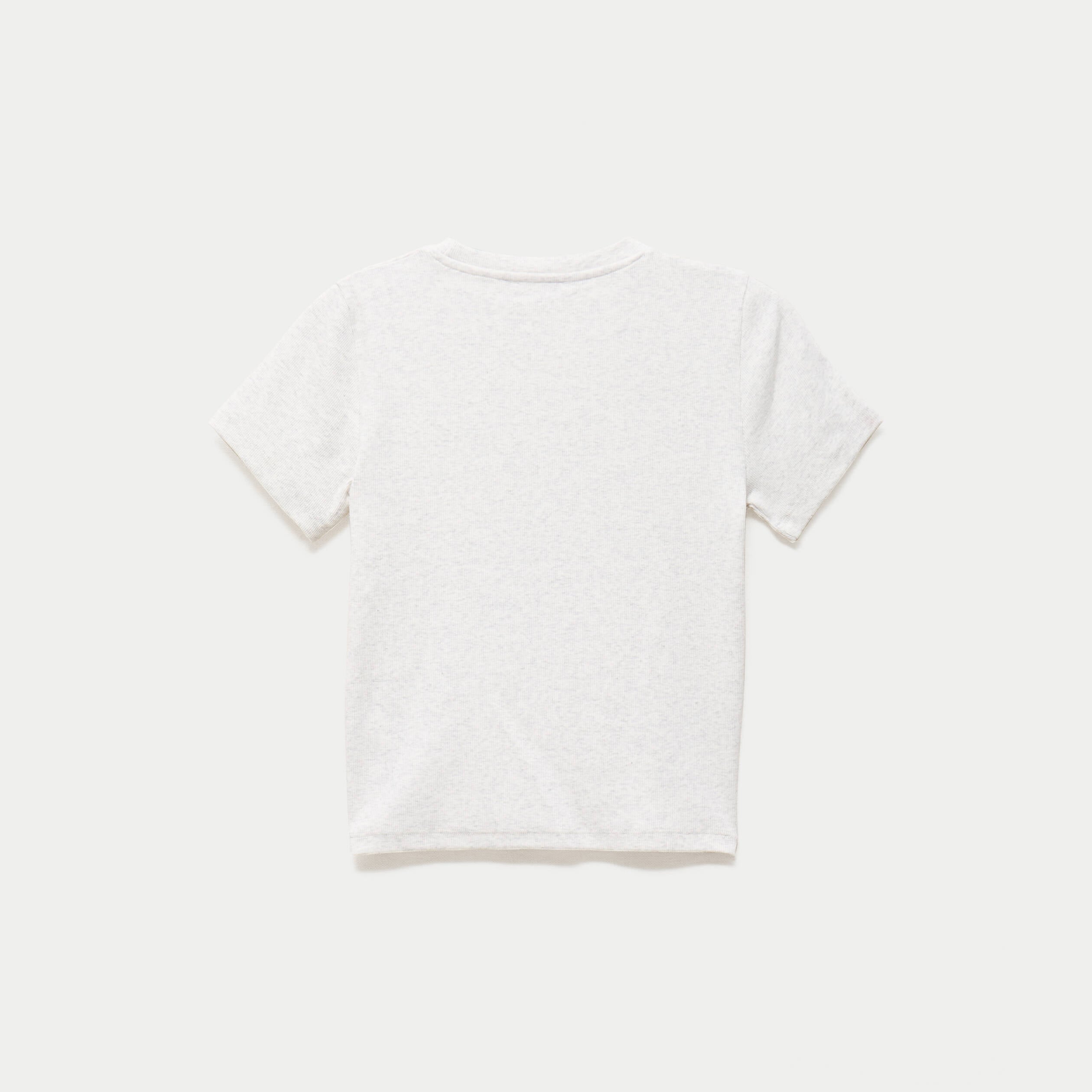 T-shirt ajust&eacute; col rond manches courtes ecru
