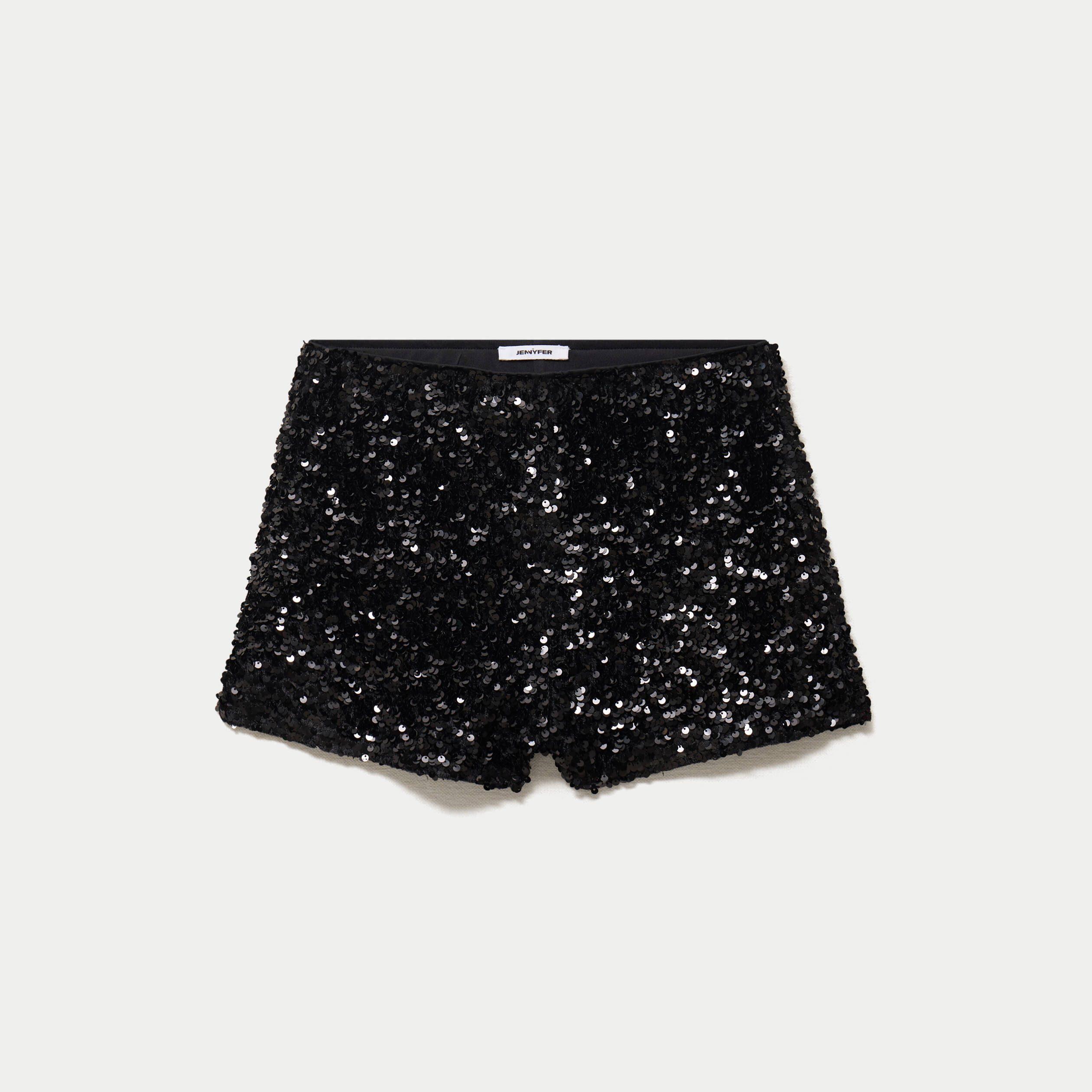 Short slim cigarette &agrave; sequins noir