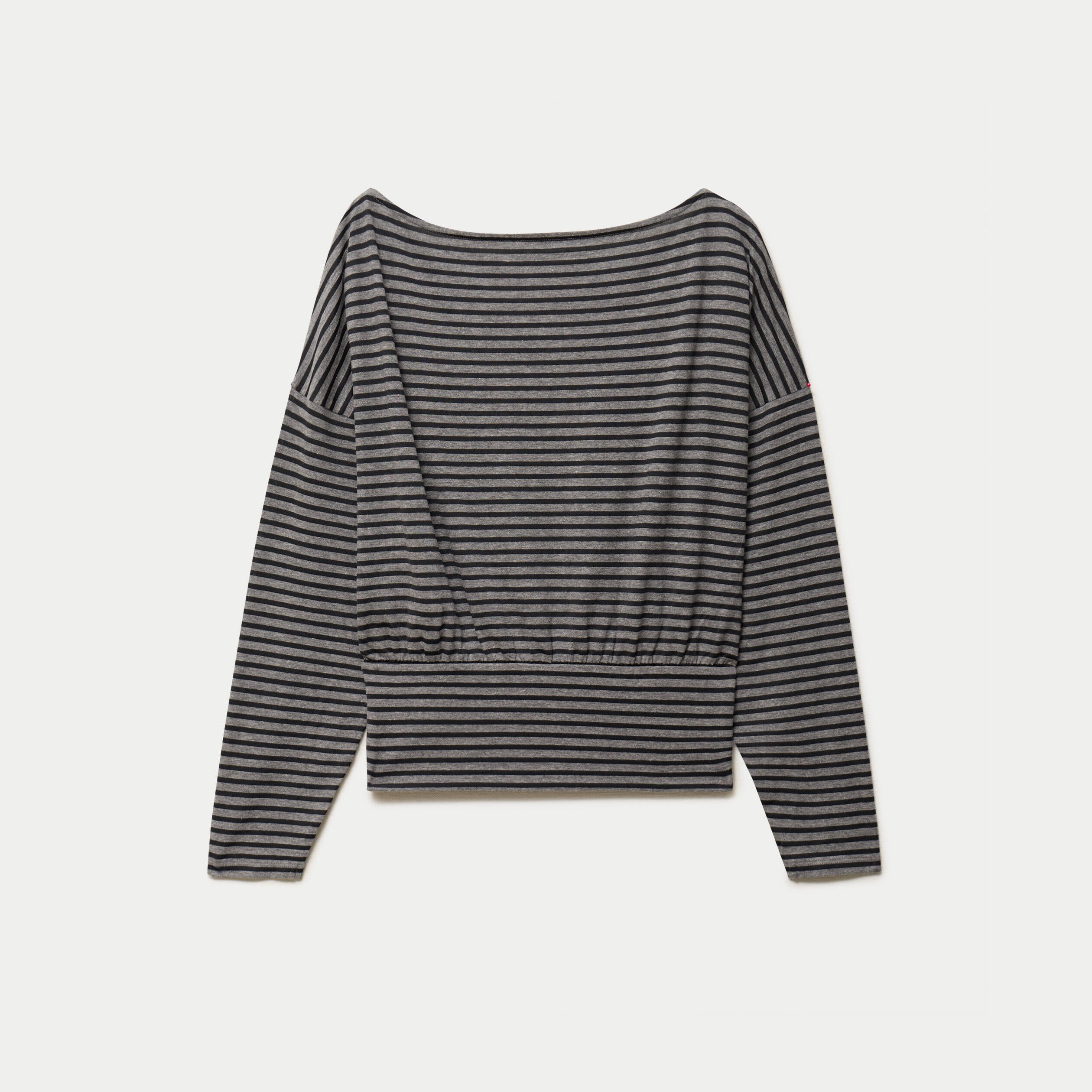 Top col bateau manches longues noir