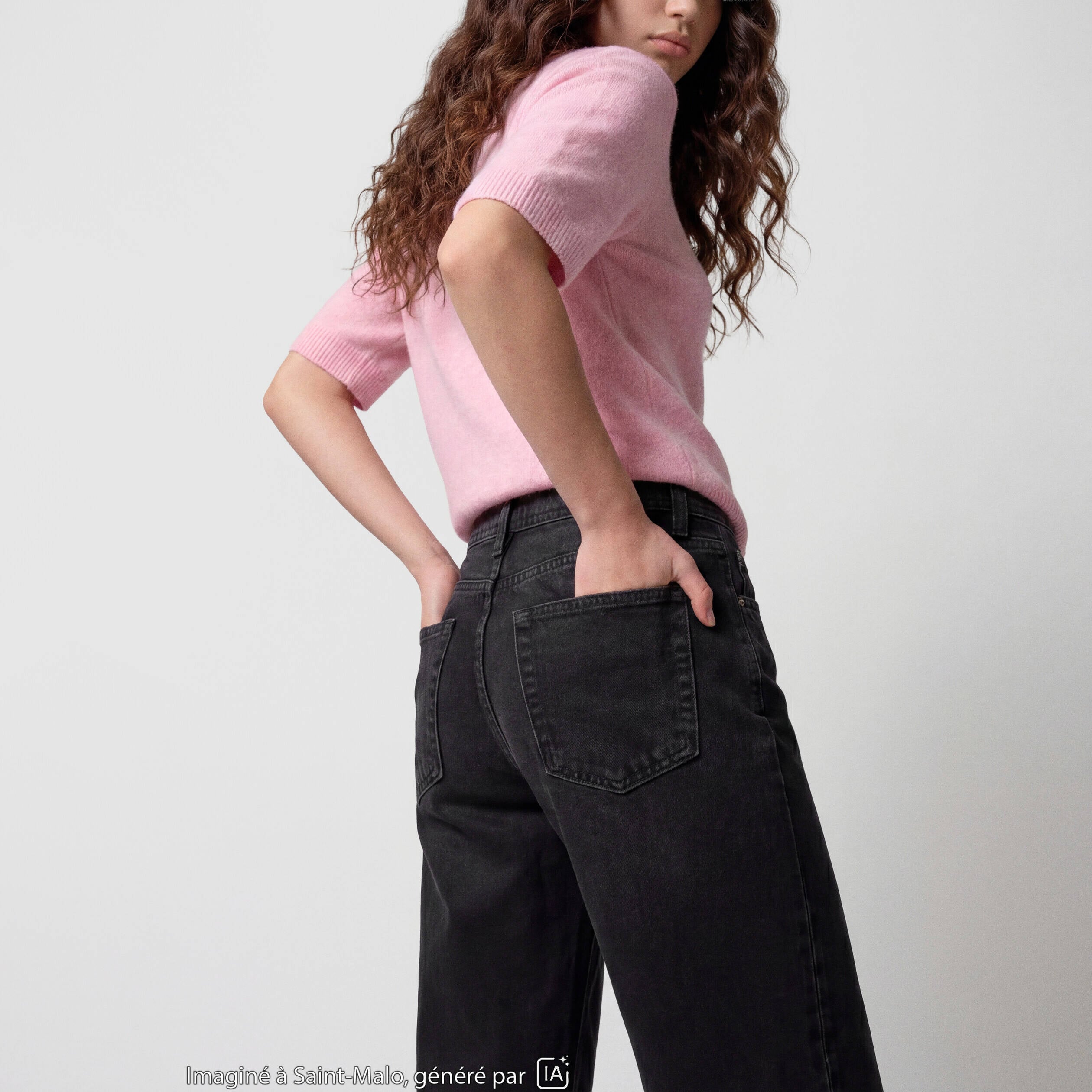 Jean Tom regular taille basse denim noir