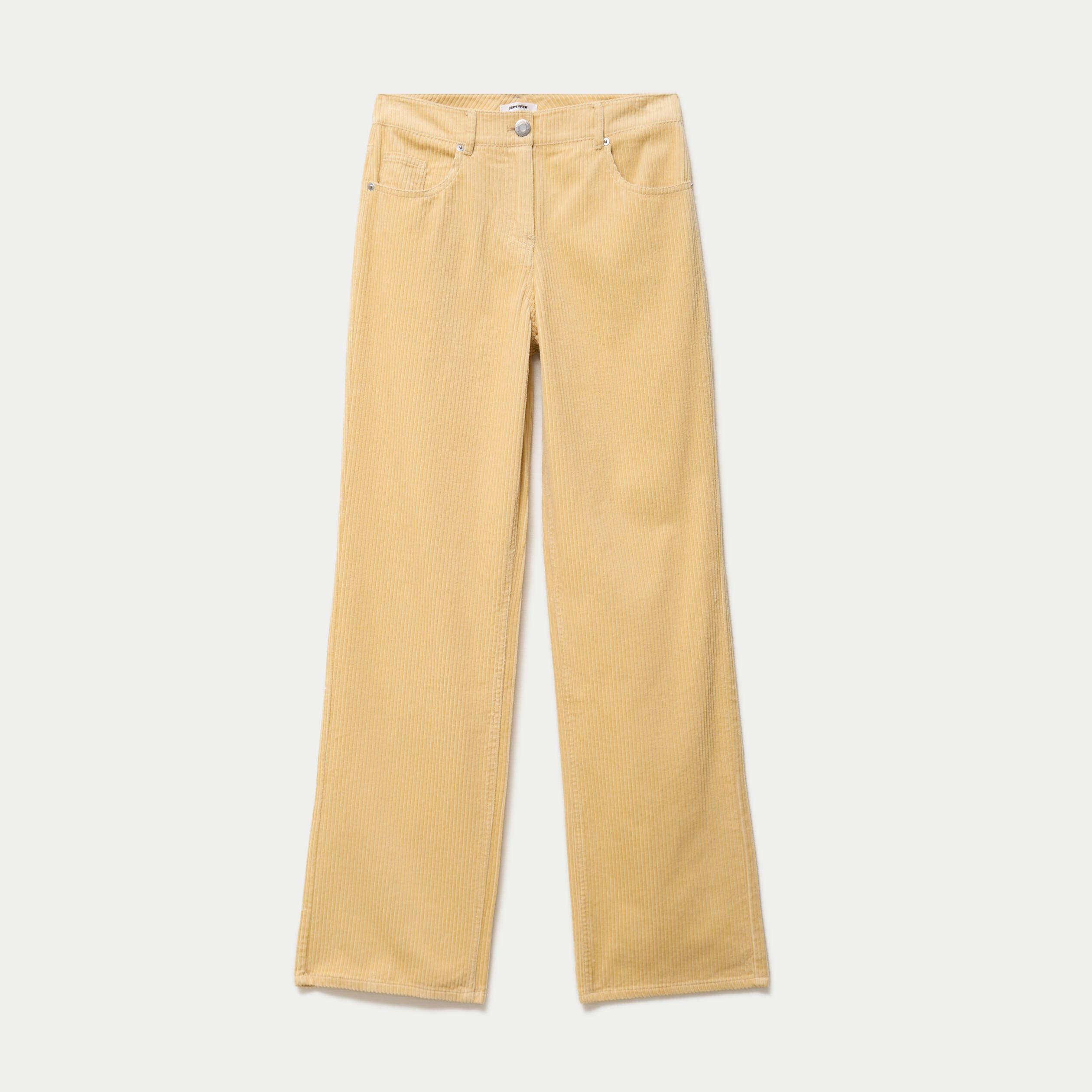 Pantalon bootcut en velours jaune pastel