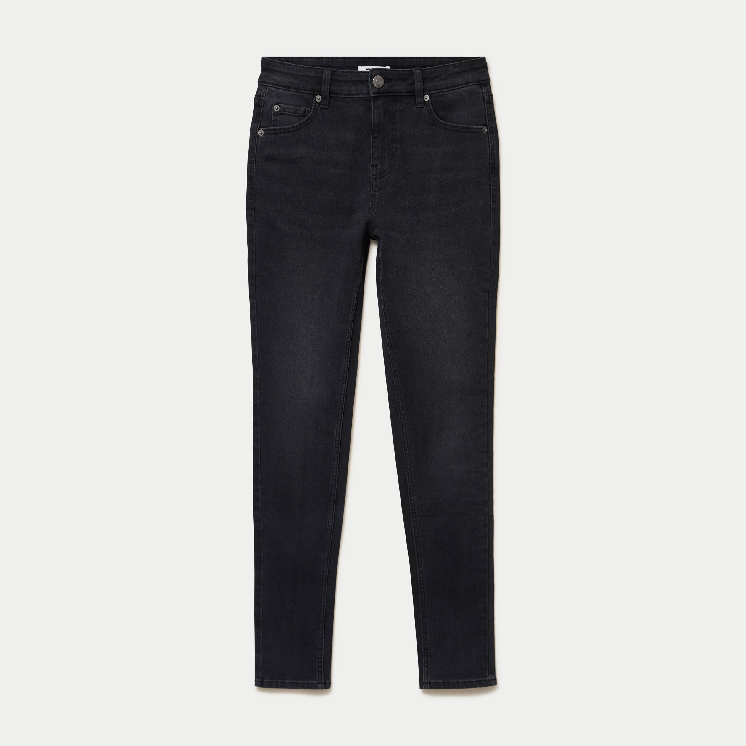 Jean skinny taille standard denim noir ado