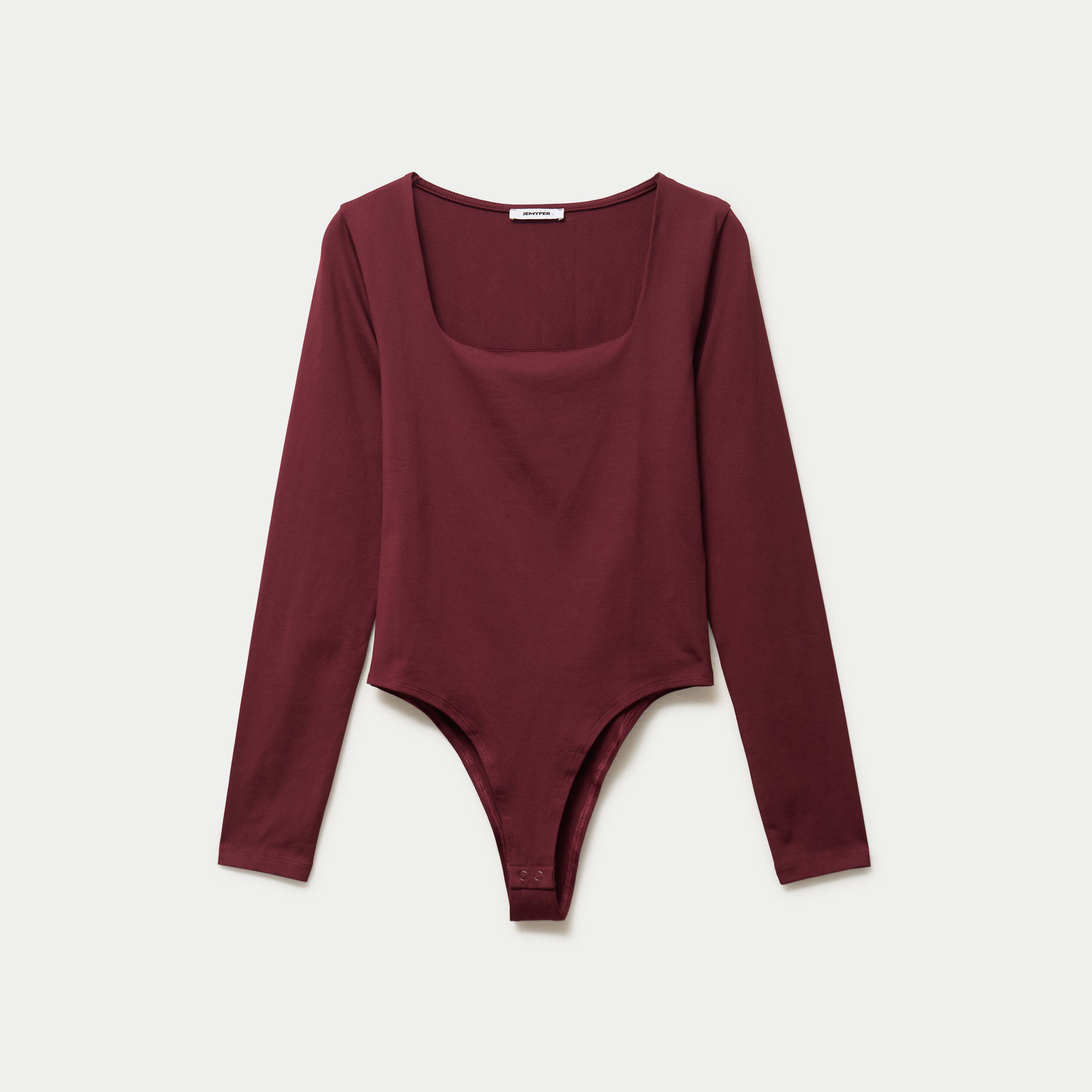 Body ajust&eacute; d&eacute;collet&eacute; manches longues bordeaux