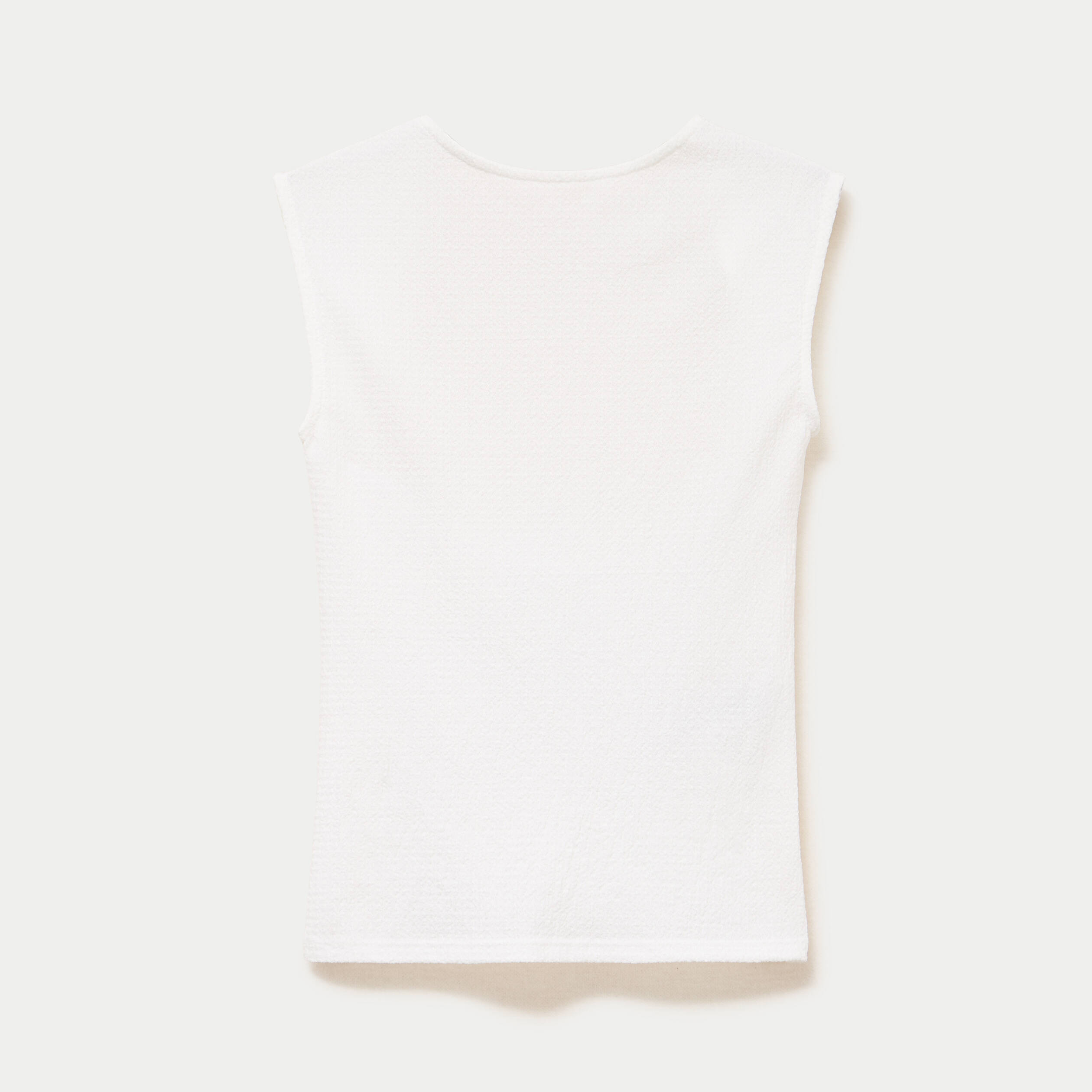 T-shirt ajust&eacute; court d&eacute;collet&eacute; dos ecru ado
